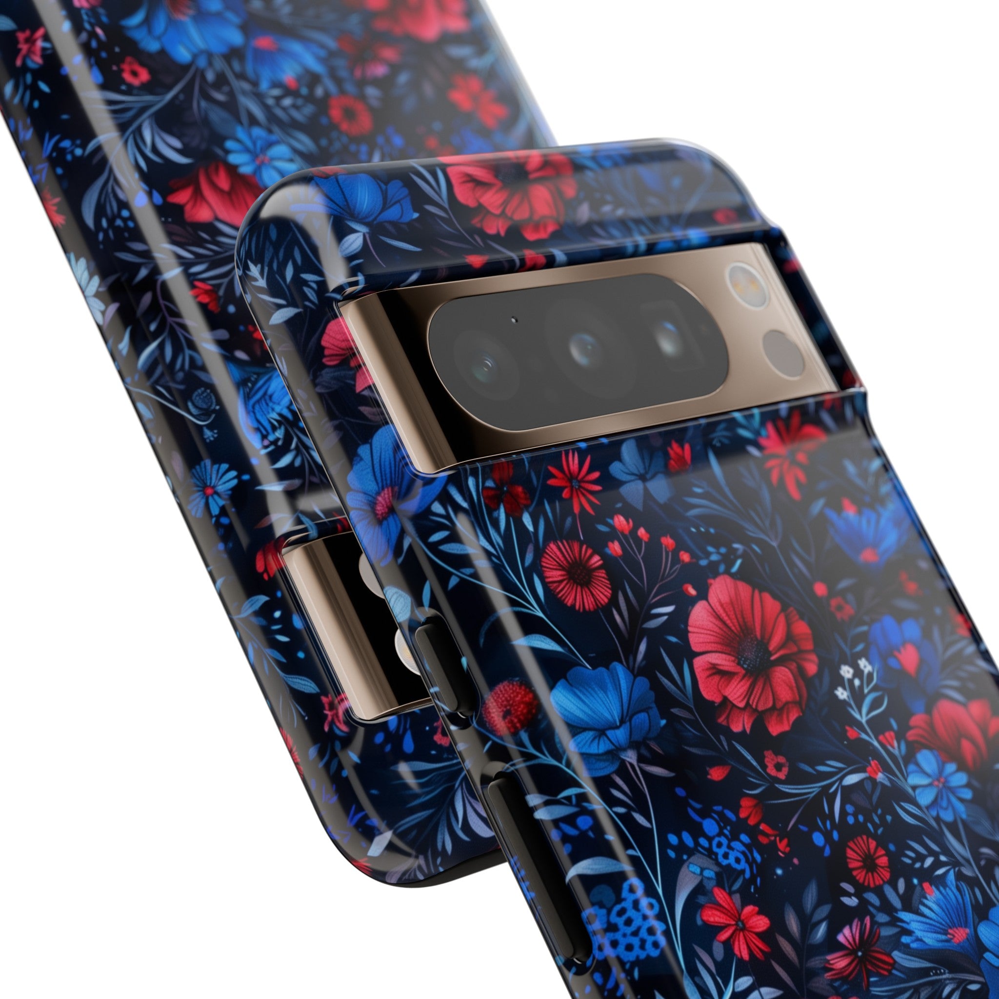 Blue Red Flower Garden Tough Case