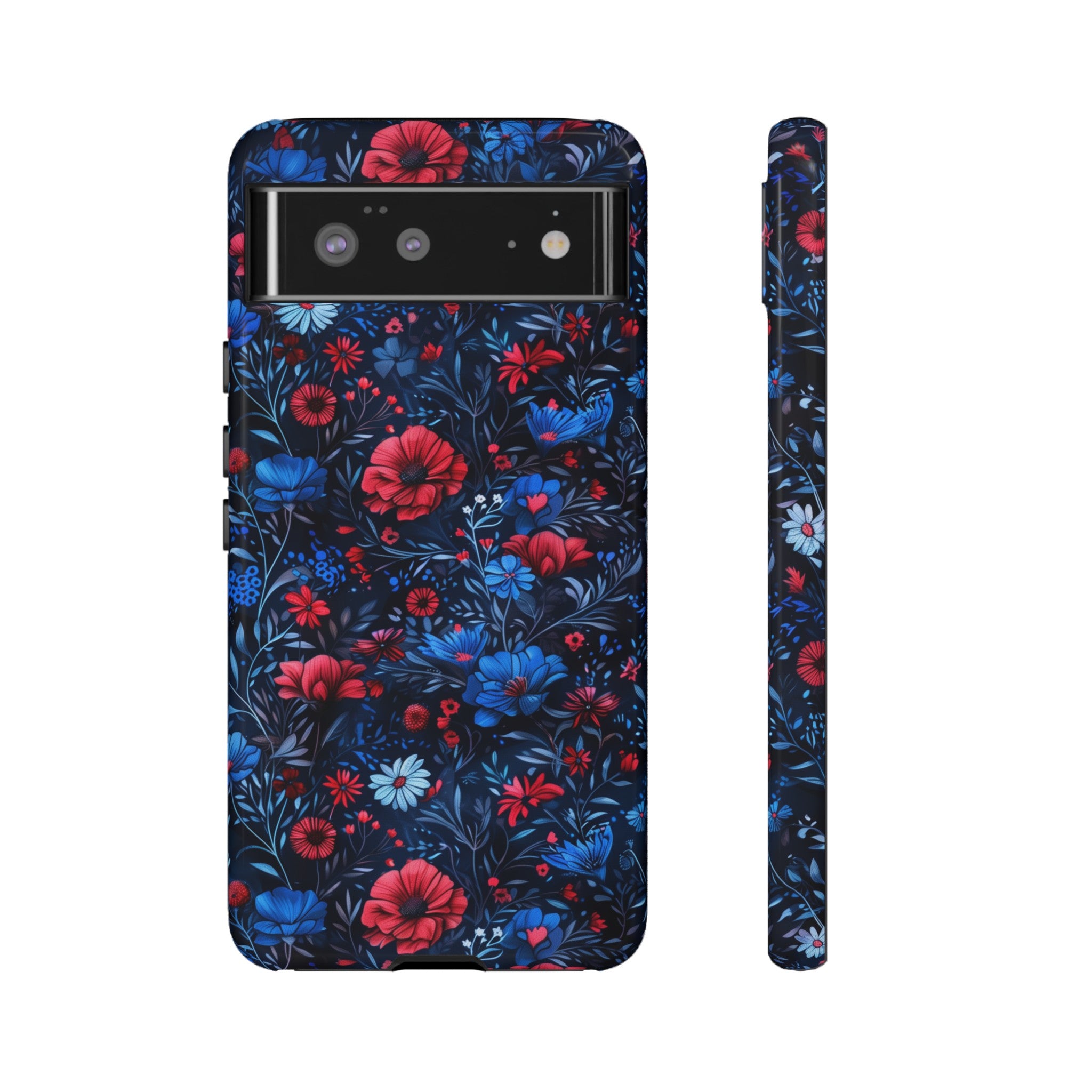 Blue Red Flower Garden Tough Case