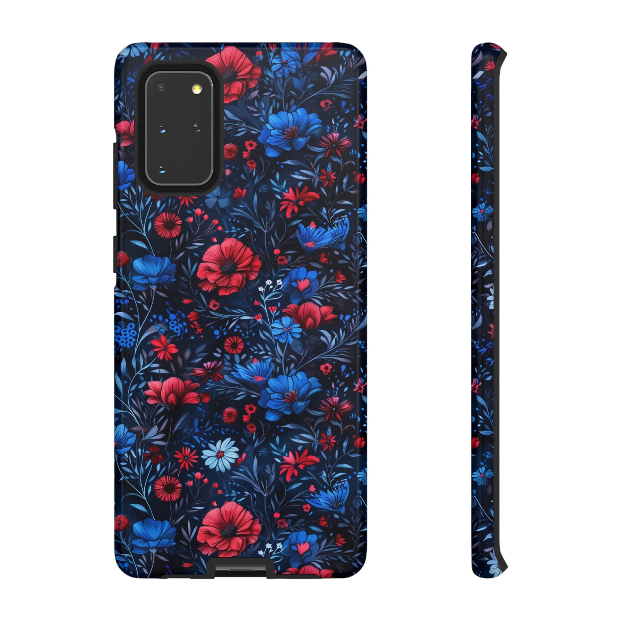 Blue Red Flower Garden Tough Case