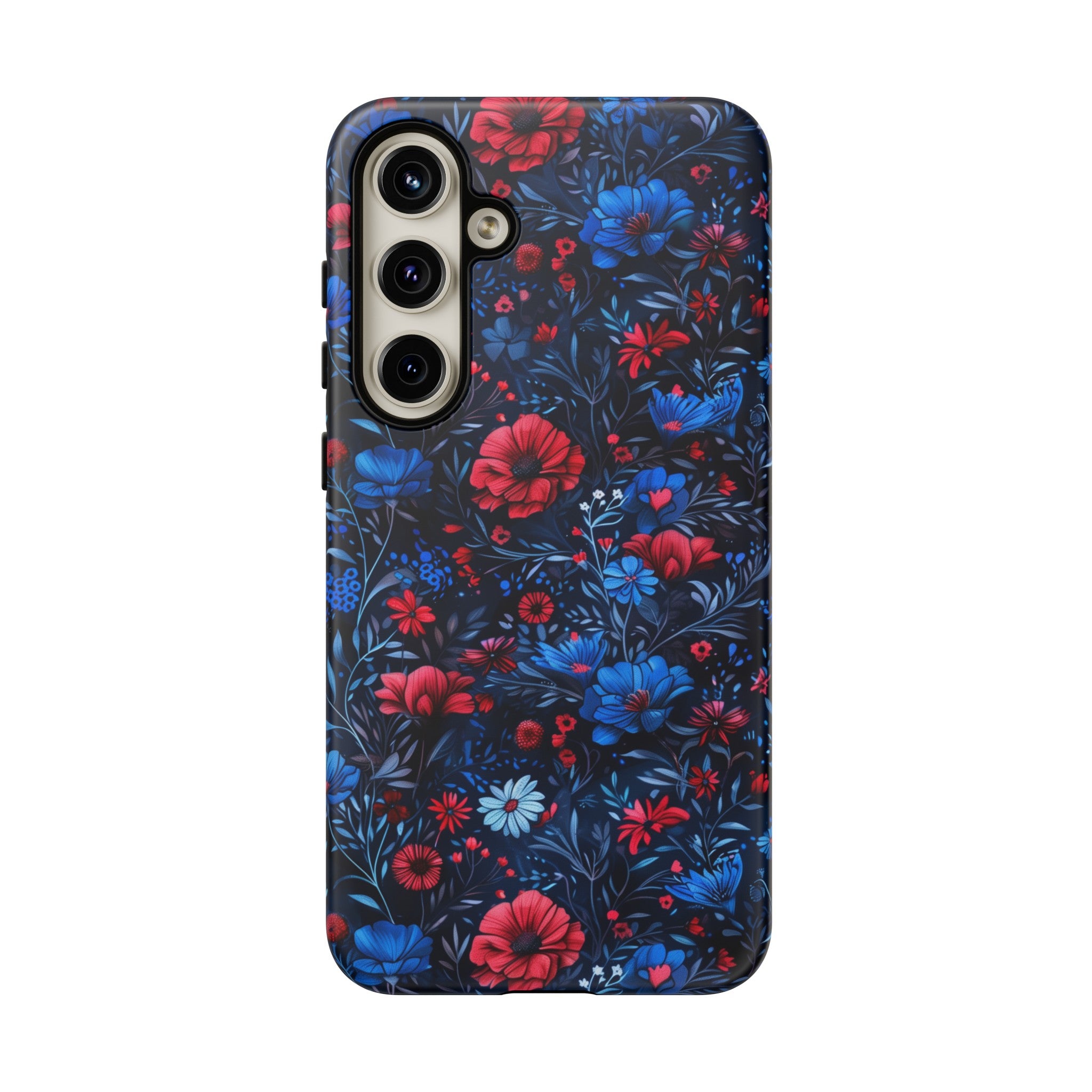 Blue Red Flower Garden Tough Case