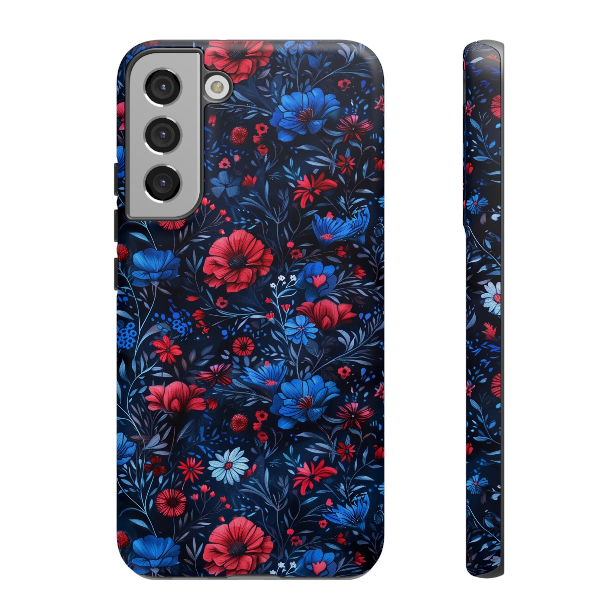 Blue Red Flower Garden Tough Case