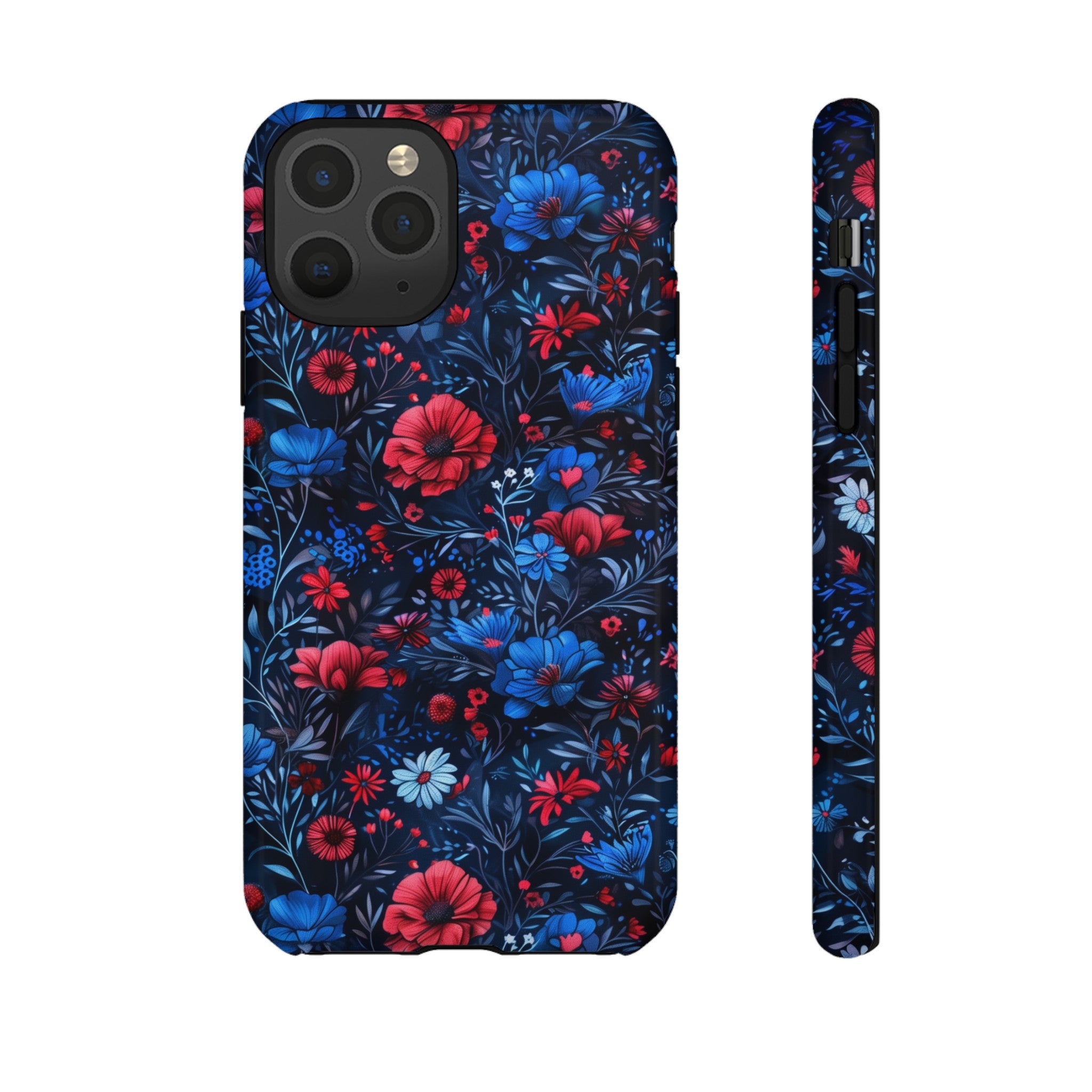 Blue Red Flower Garden Tough Case