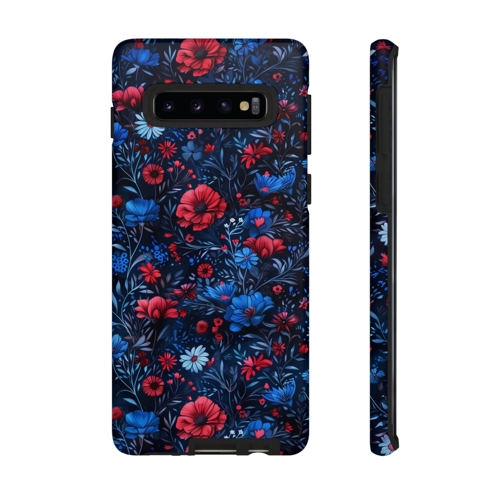 Blue Red Flower Garden Tough Case