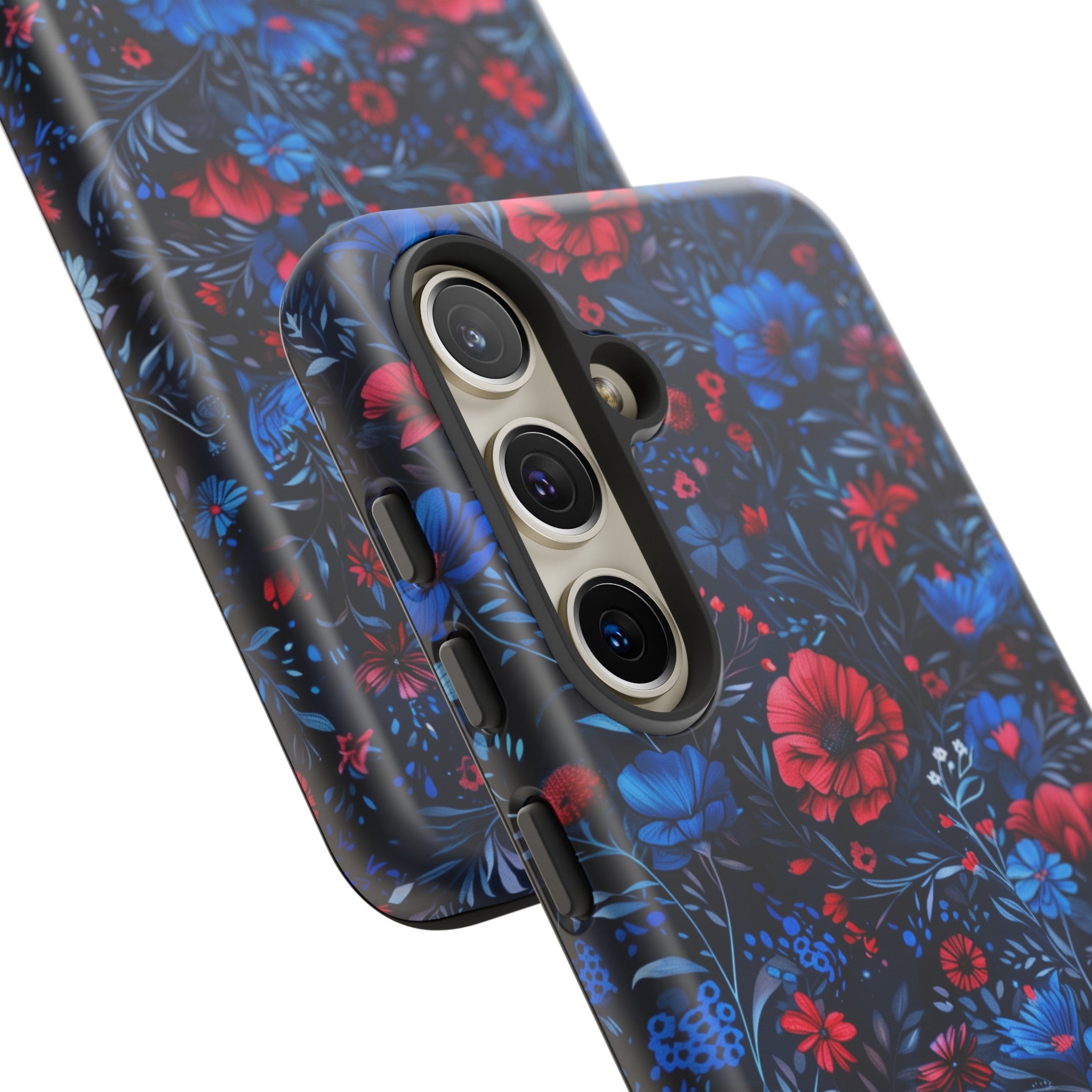 Blue Red Flower Garden Tough Case