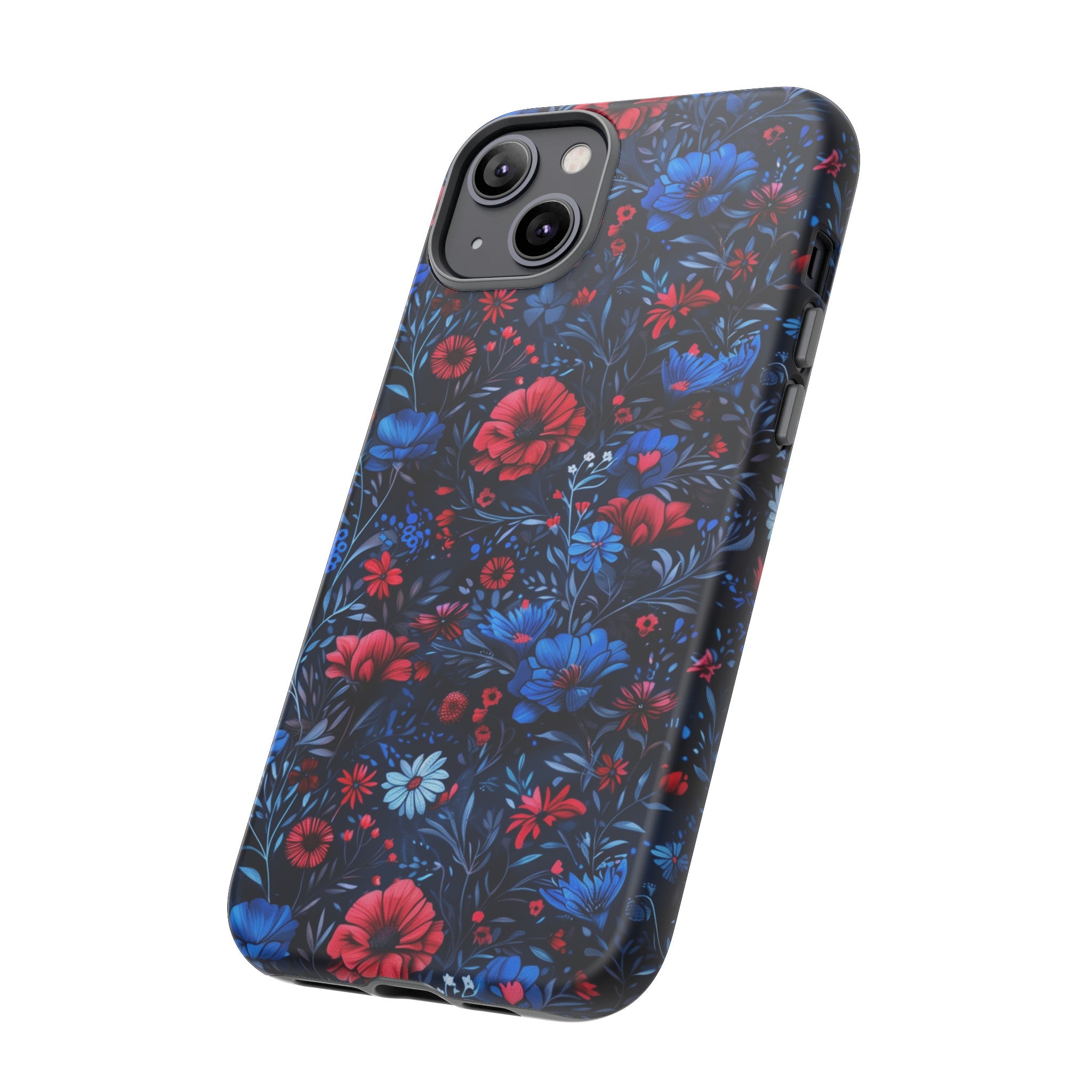 Blue Red Flower Garden Tough Case