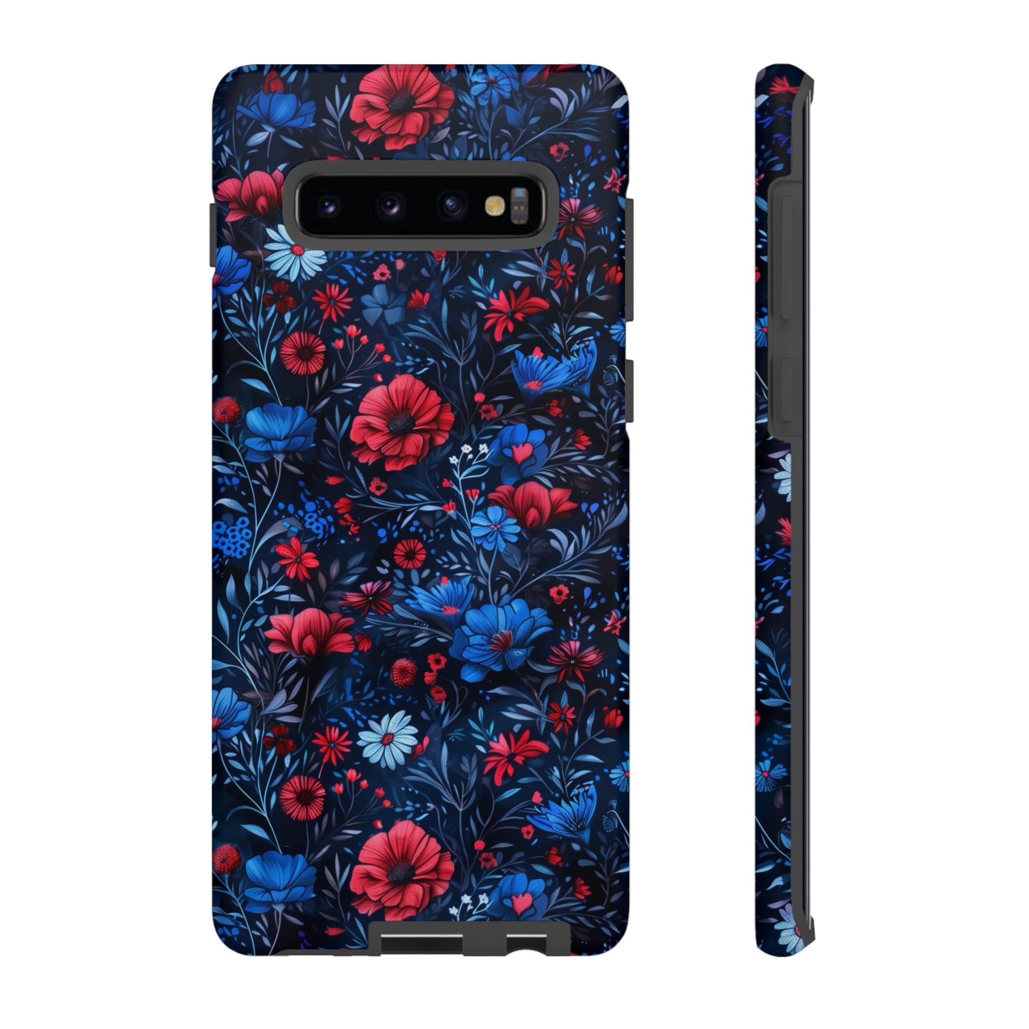 Blue Red Flower Garden Tough Case