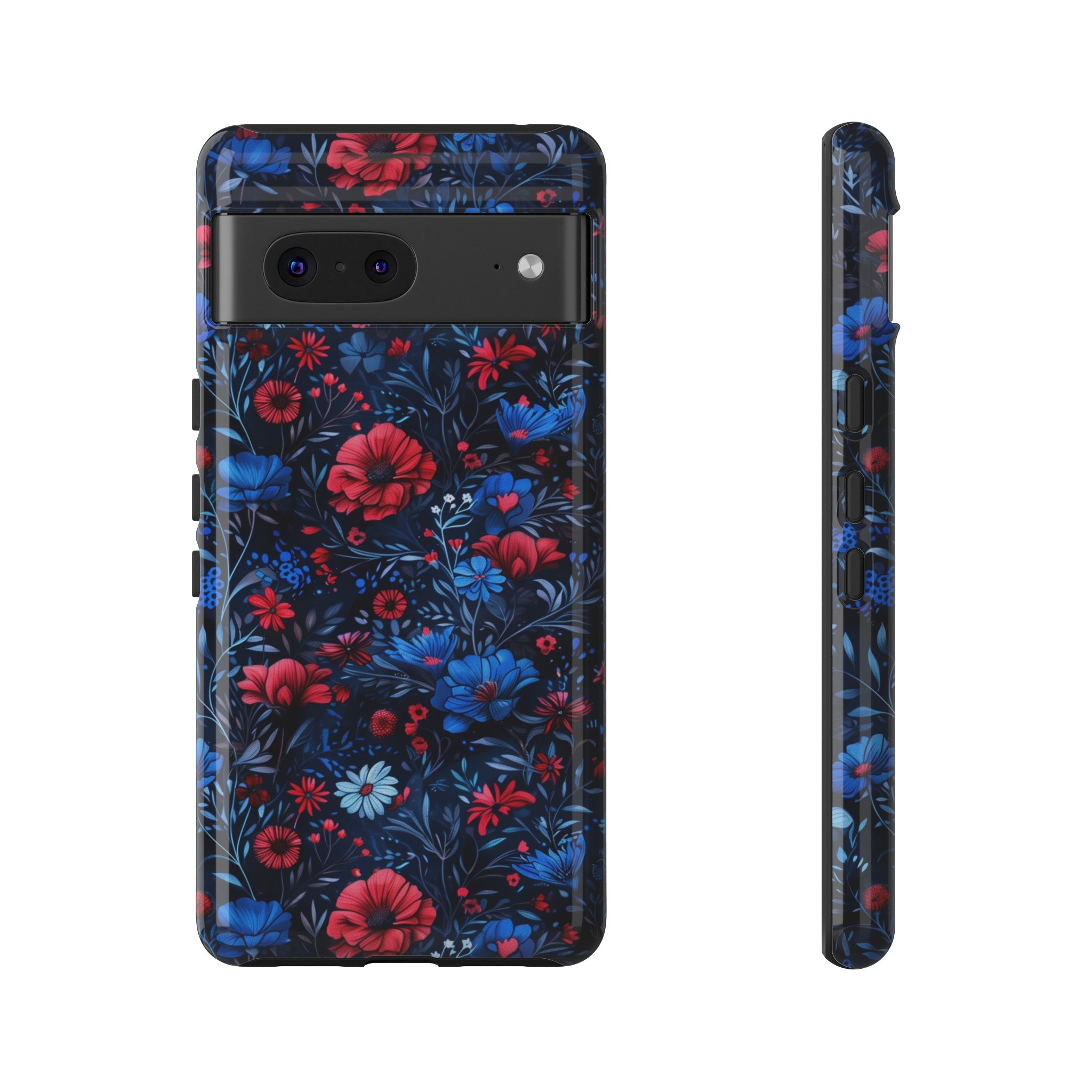 Blue Red Flower Garden Tough Case