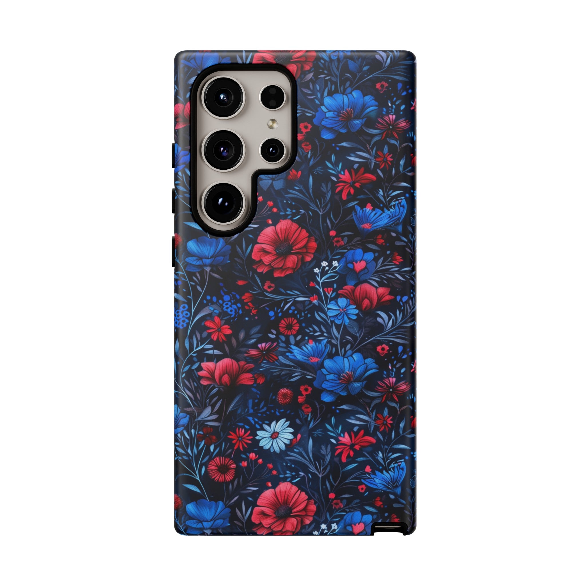 Blue Red Flower Garden Tough Case