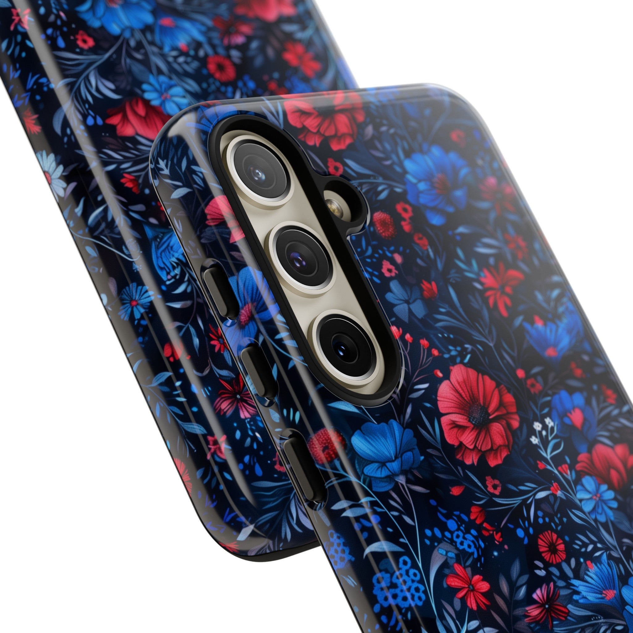 Blue Red Flower Garden Tough Case