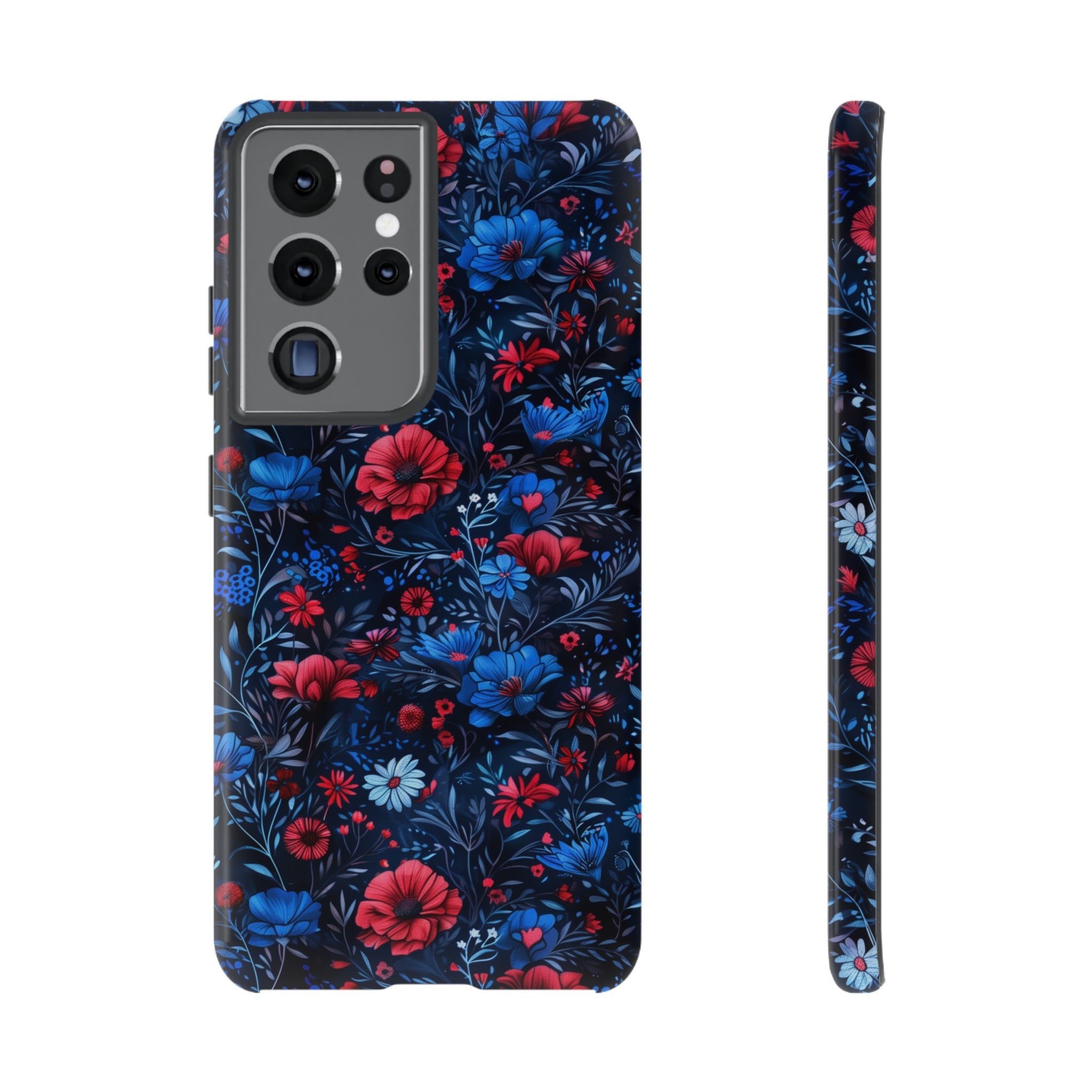 Blue Red Flower Garden Tough Case