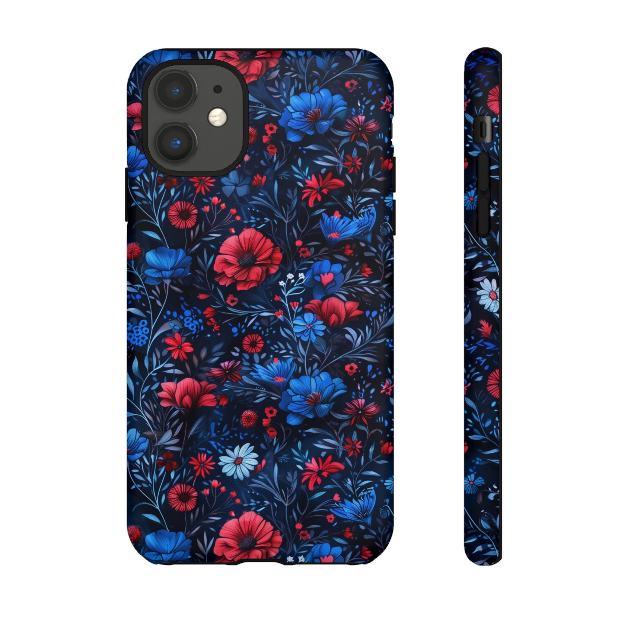 Blue Red Flower Garden Tough Case