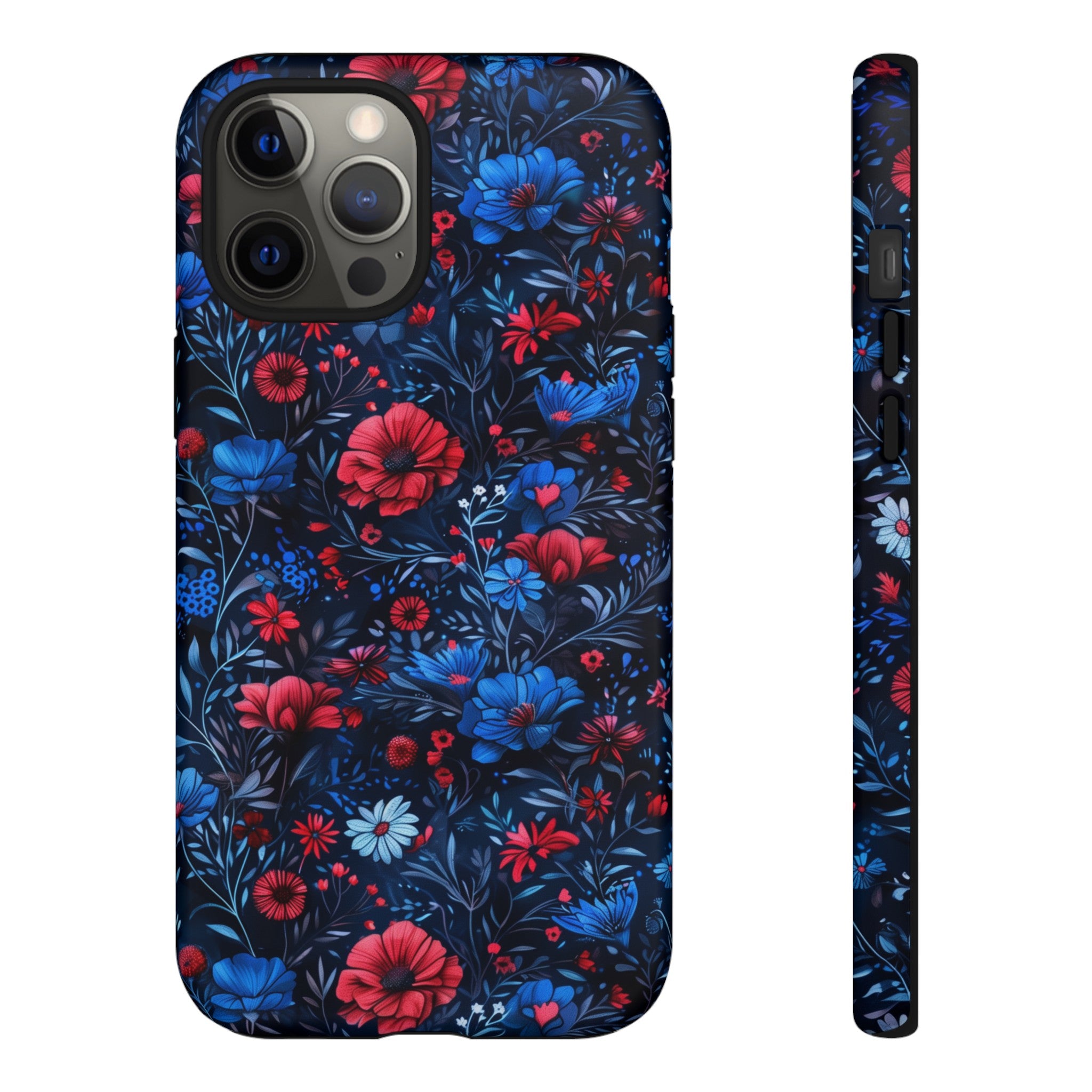 Blue Red Flower Garden Tough Case