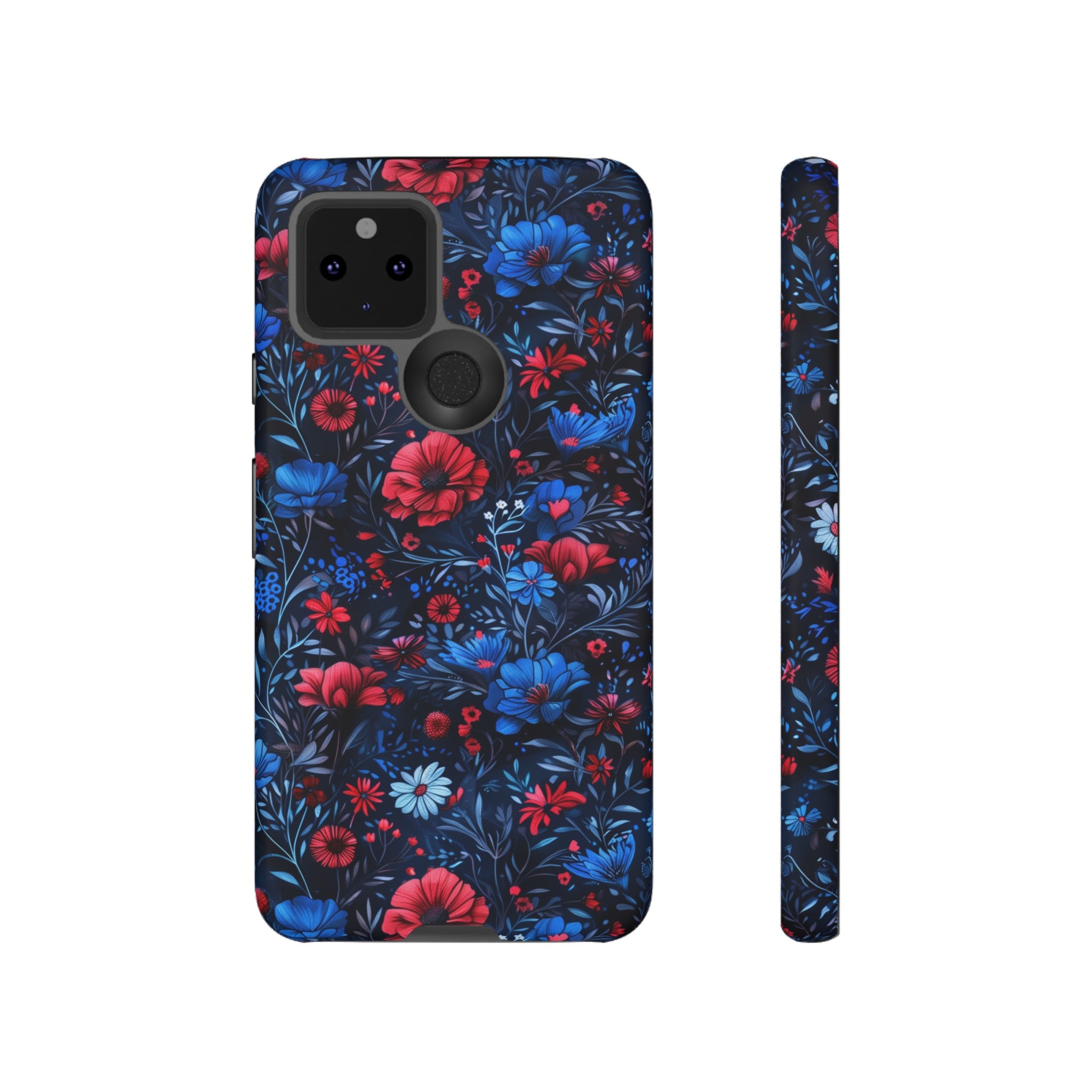 Blue Red Flower Garden Tough Case