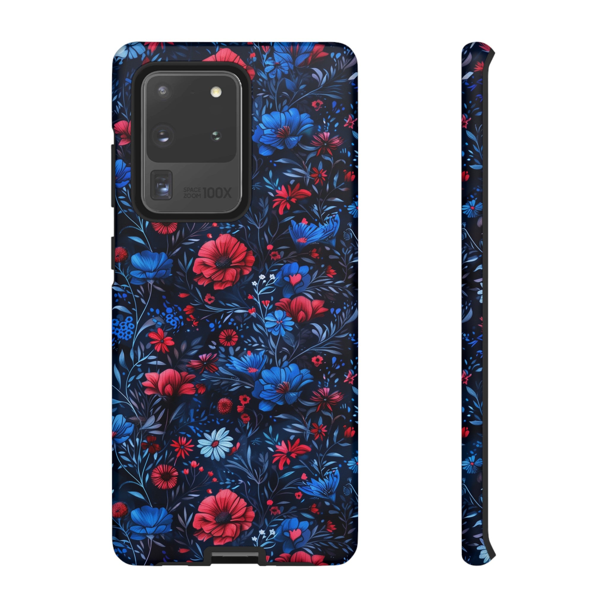 Blue Red Flower Garden Tough Case