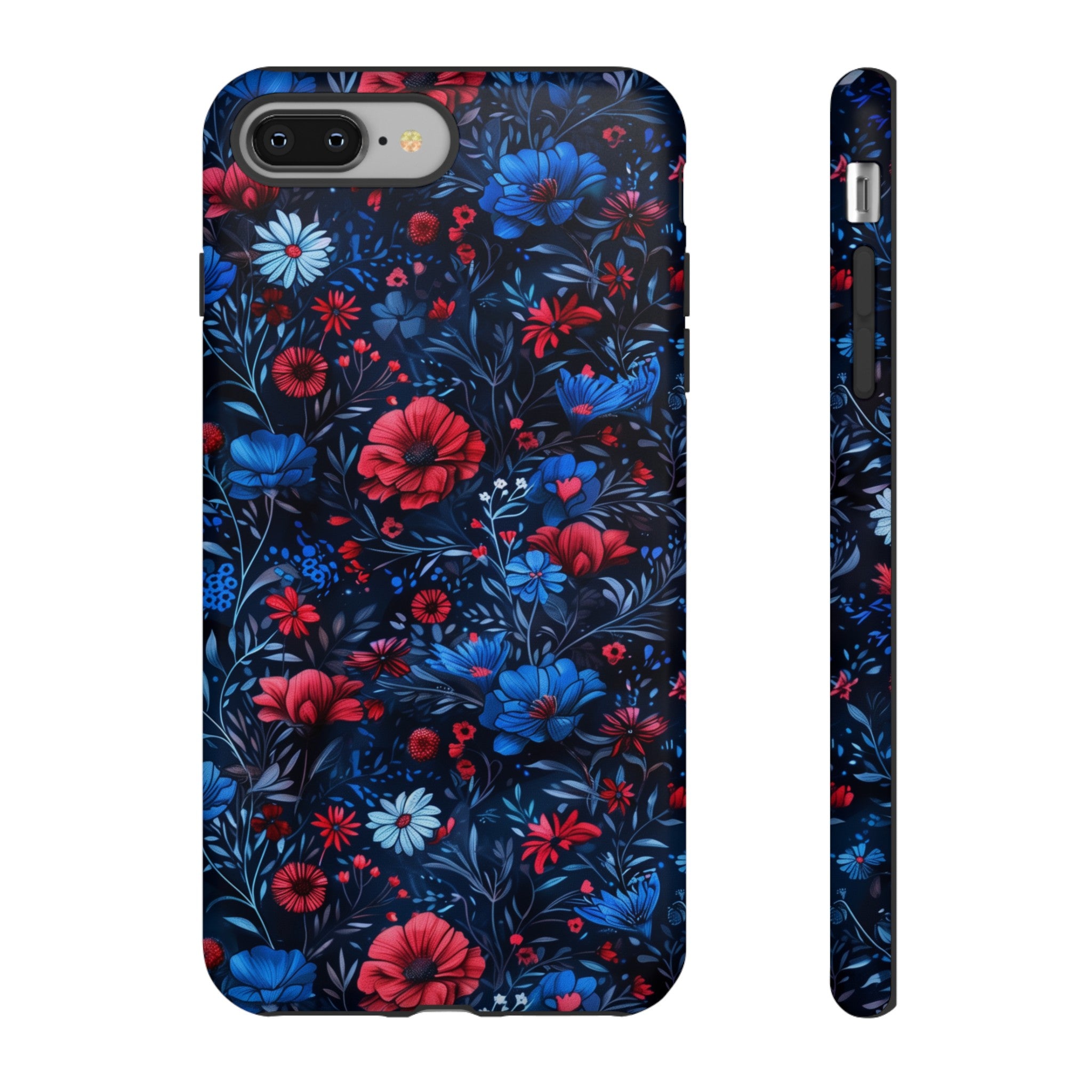 Blue Red Flower Garden Tough Case