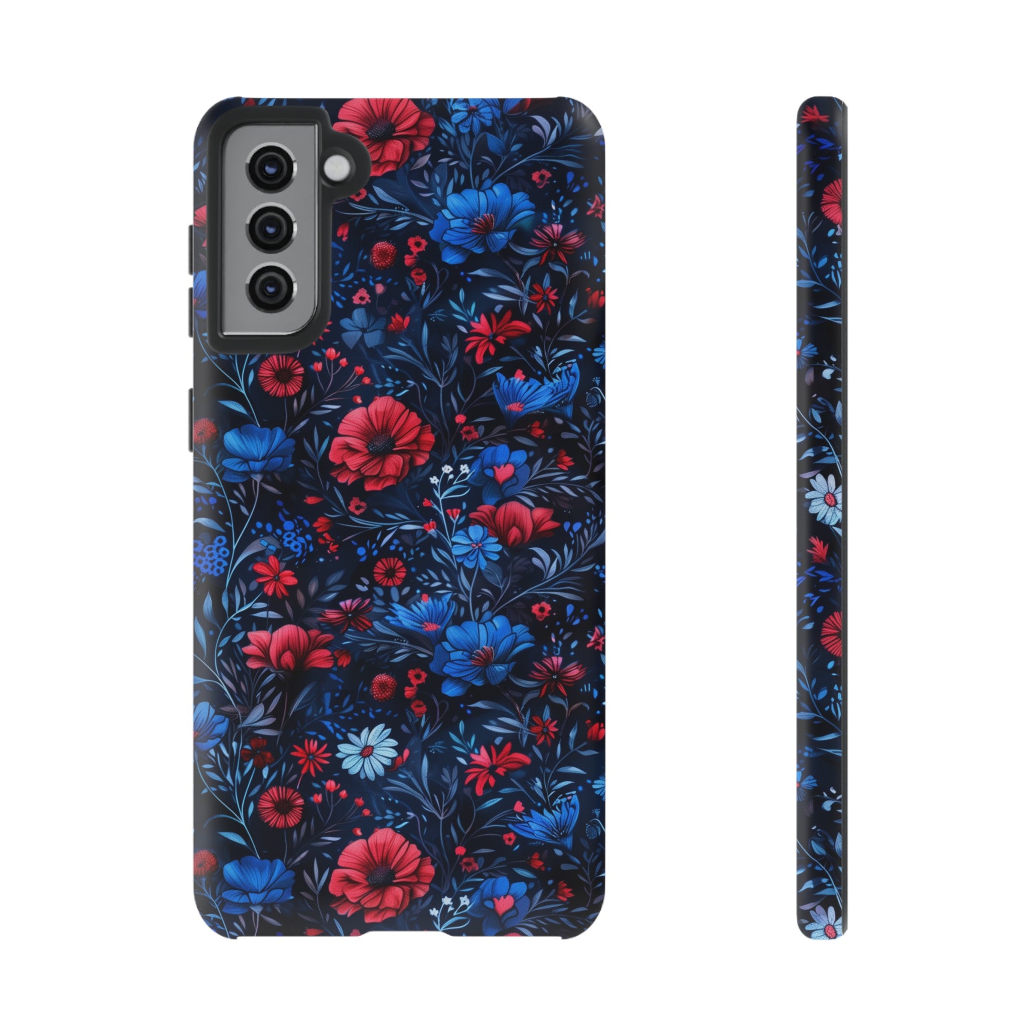 Blue Red Flower Garden Tough Case