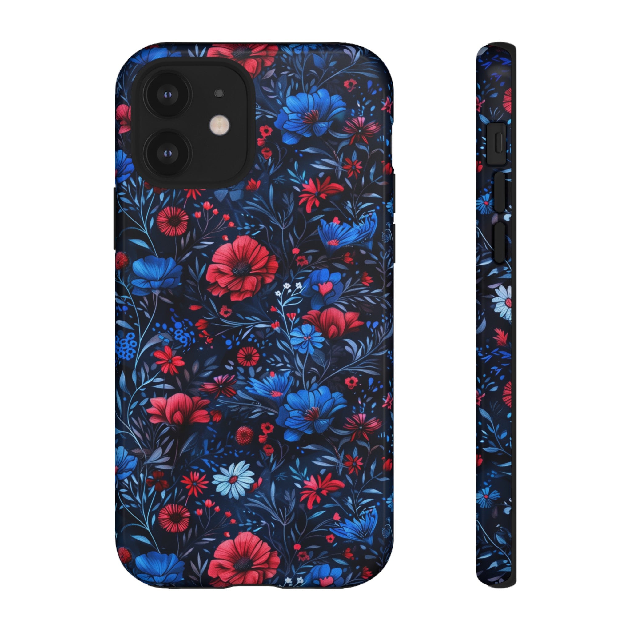 Blue Red Flower Garden Tough Case