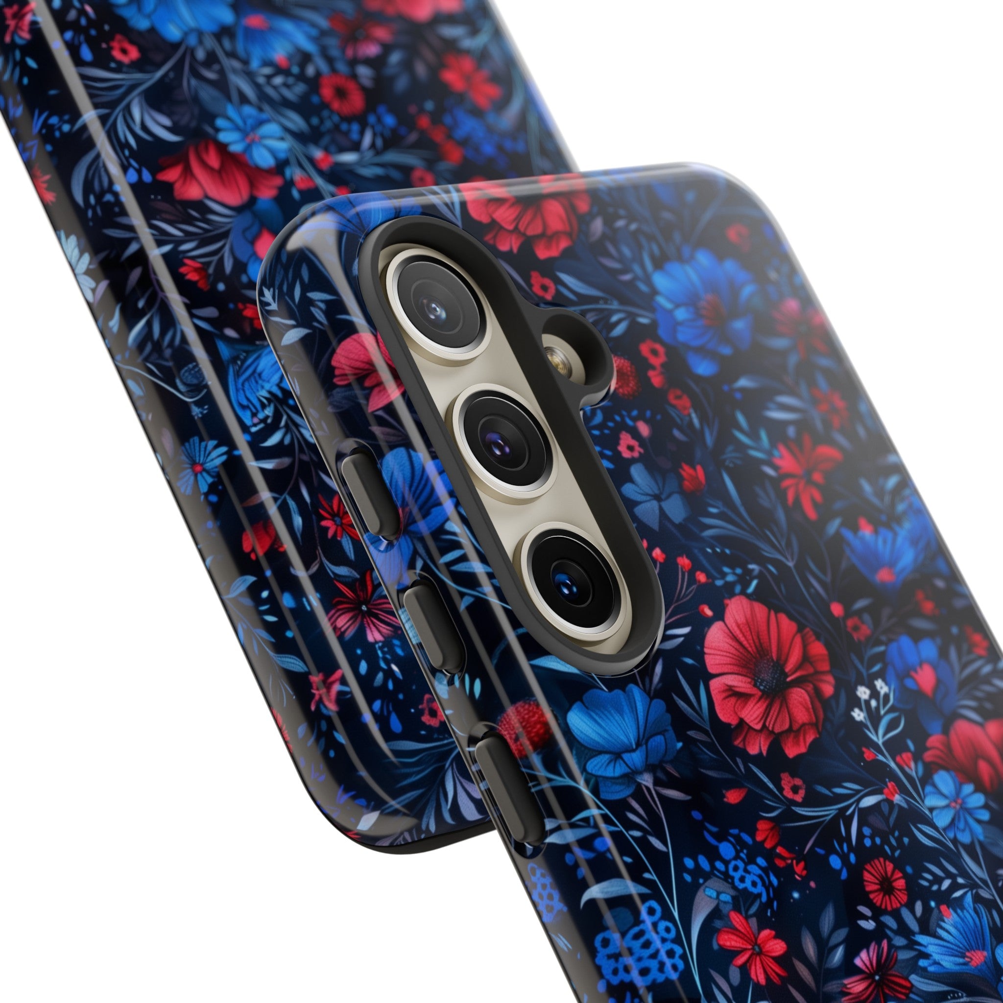 Blue Red Flower Garden Tough Case