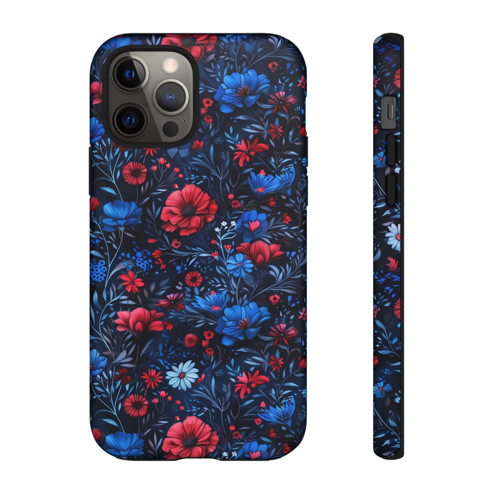 Blue Red Flower Garden Tough Case