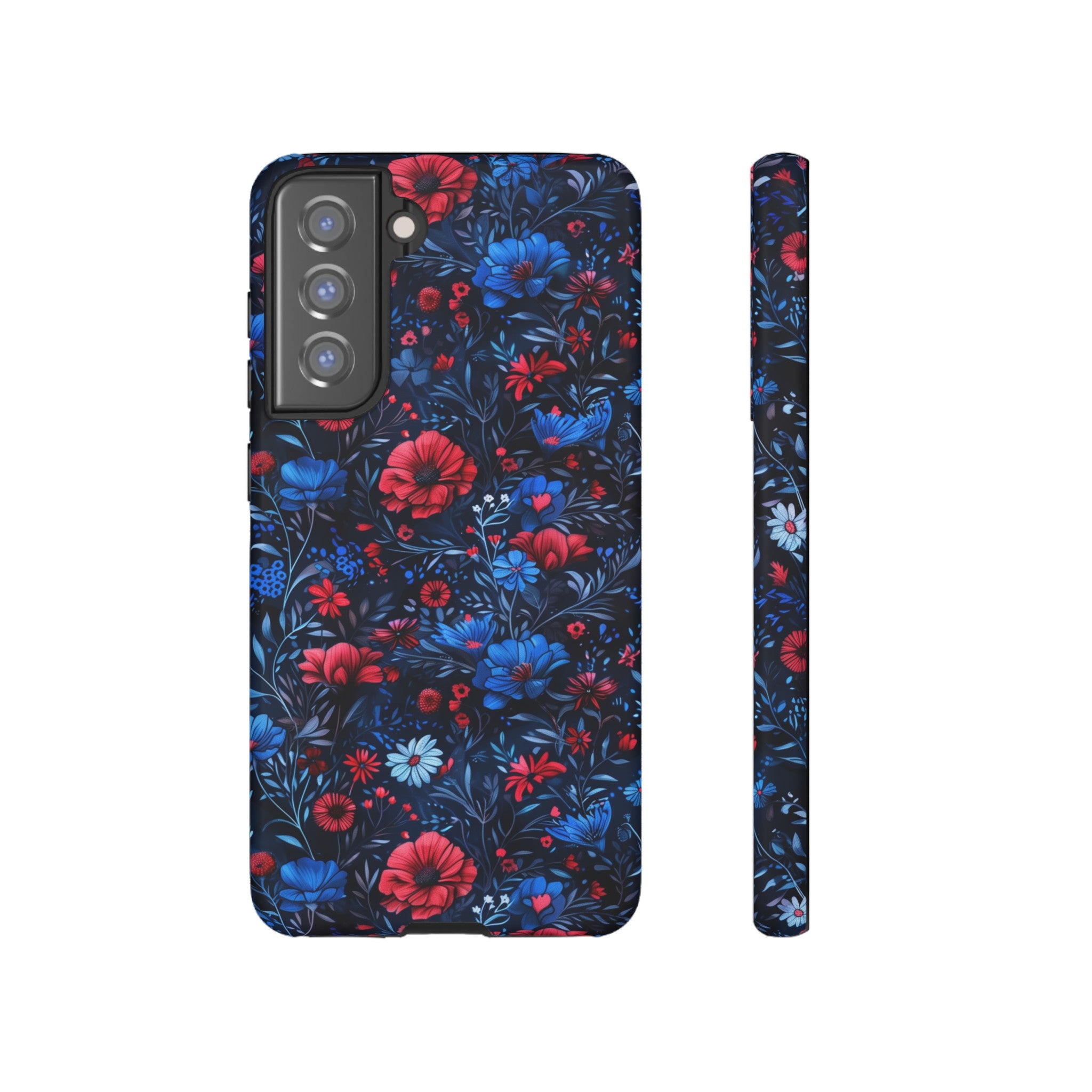 Blue Red Flower Garden Tough Case