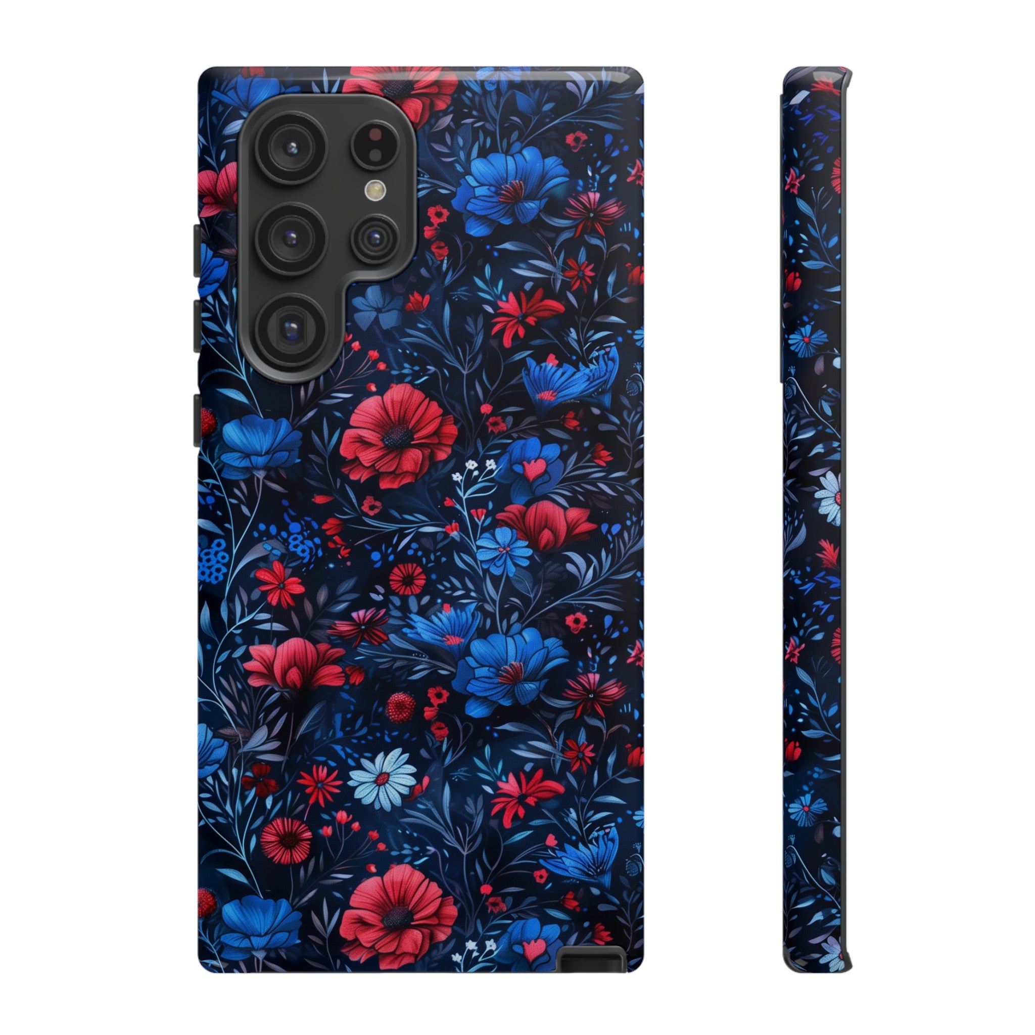 Blue Red Flower Garden Tough Case