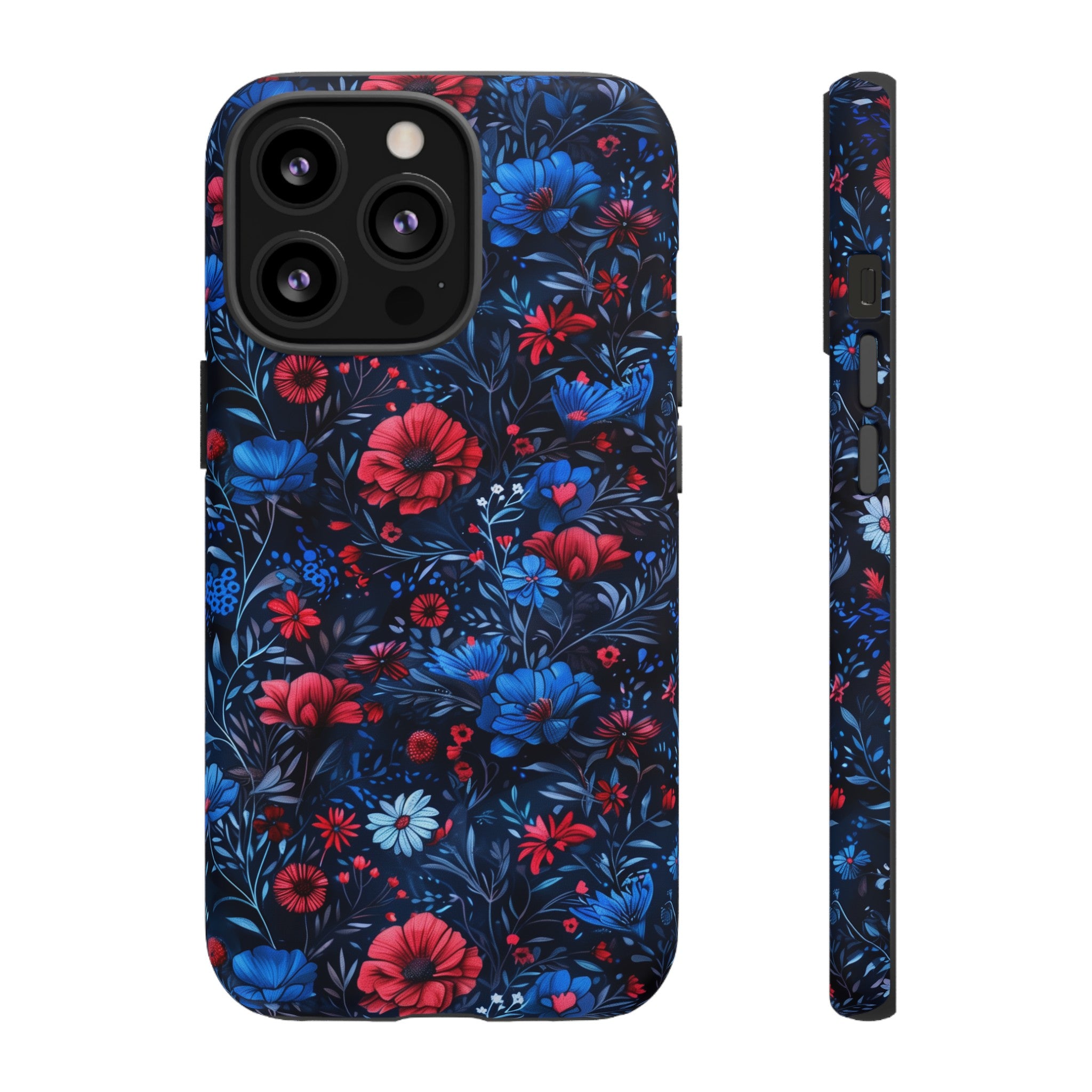 Blue Red Flower Garden Tough Case