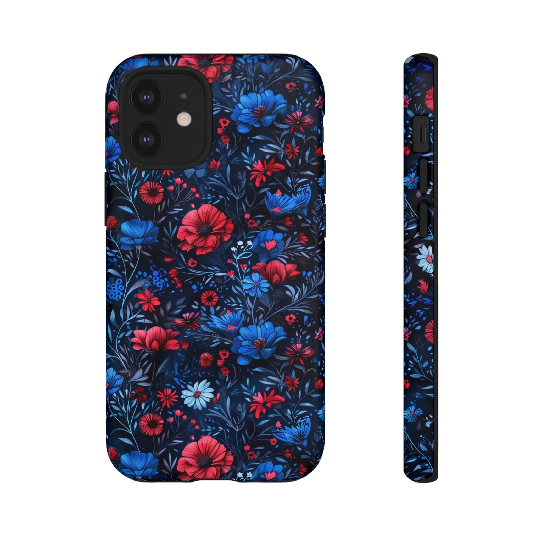 Blue Red Flower Garden Tough Case