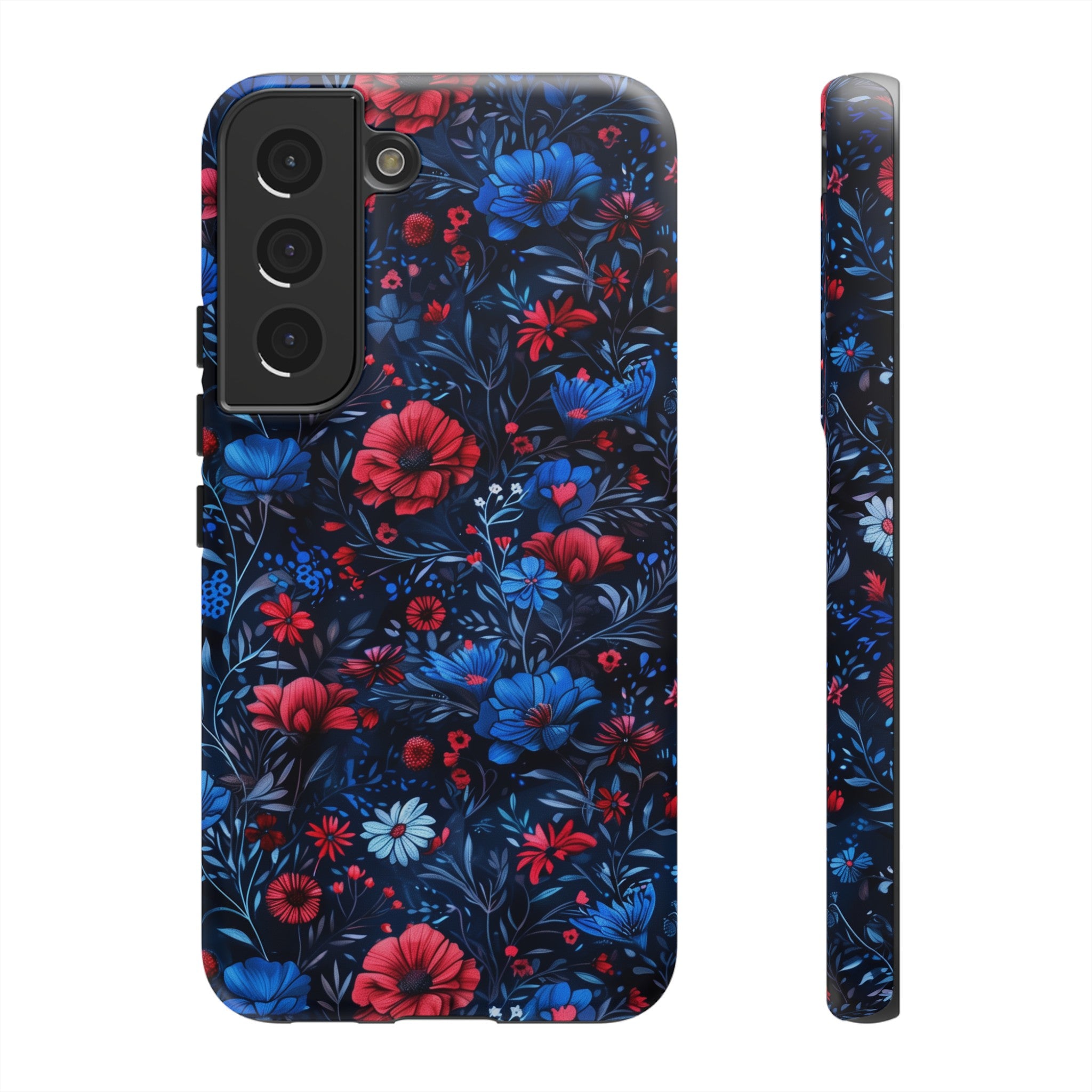 Blue Red Flower Garden Tough Case