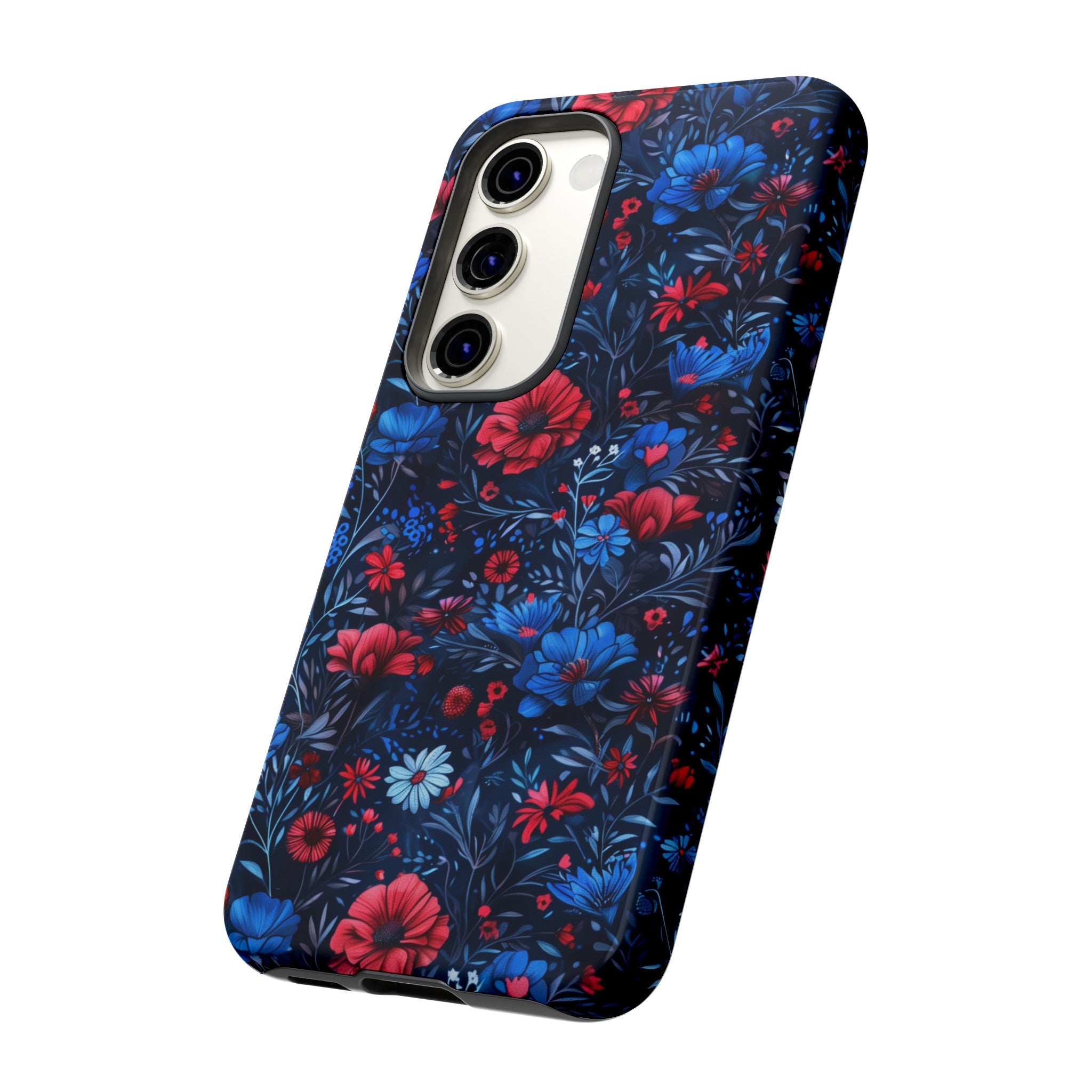 Blue Red Flower Garden Tough Case