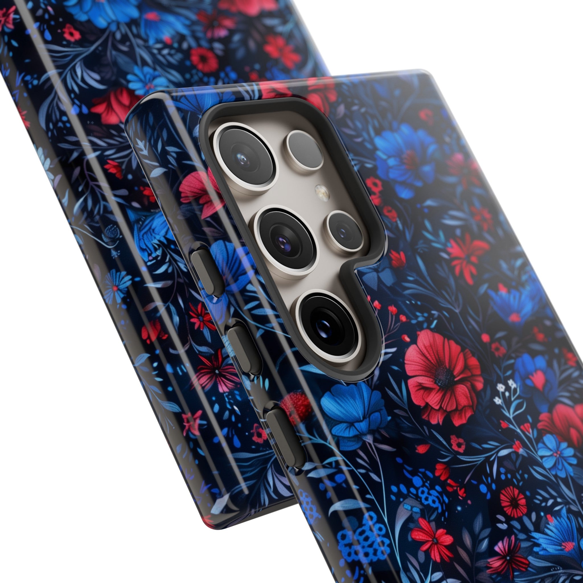 Blue Red Flower Garden Tough Case