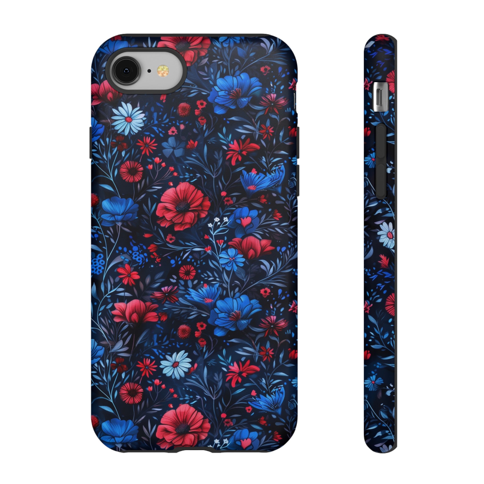 Blue Red Flower Garden Tough Case