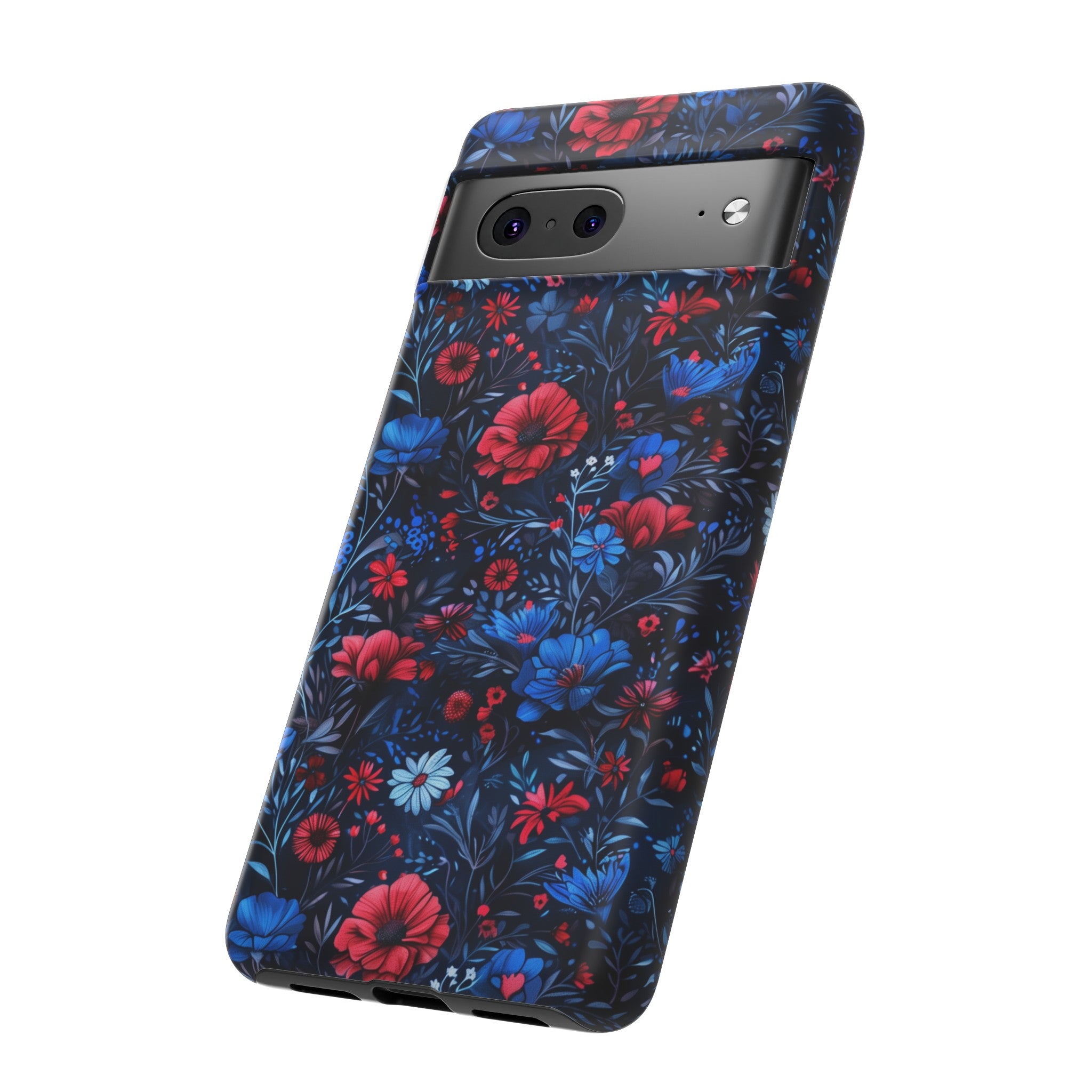 Blue Red Flower Garden Tough Case