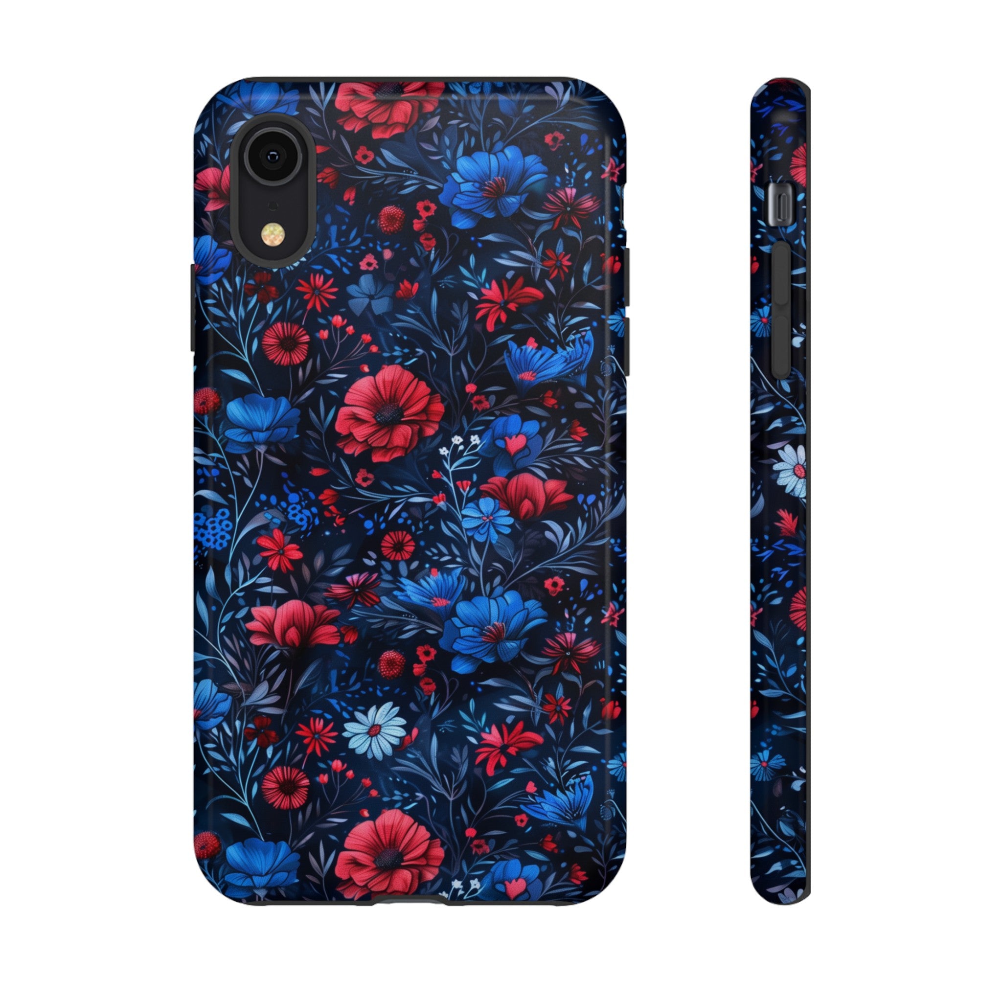 Blue Red Flower Garden Tough Case