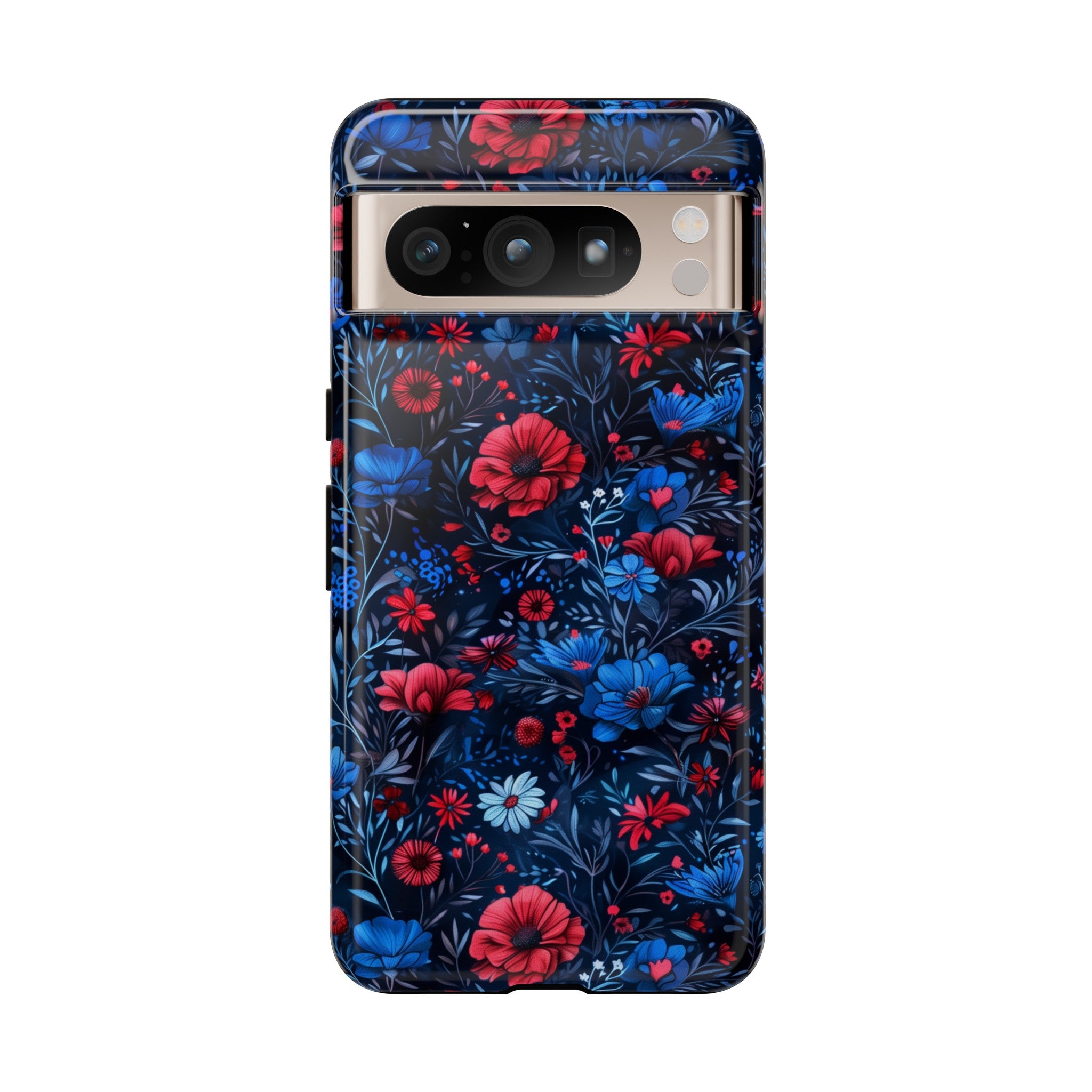 Blue Red Flower Garden Tough Case