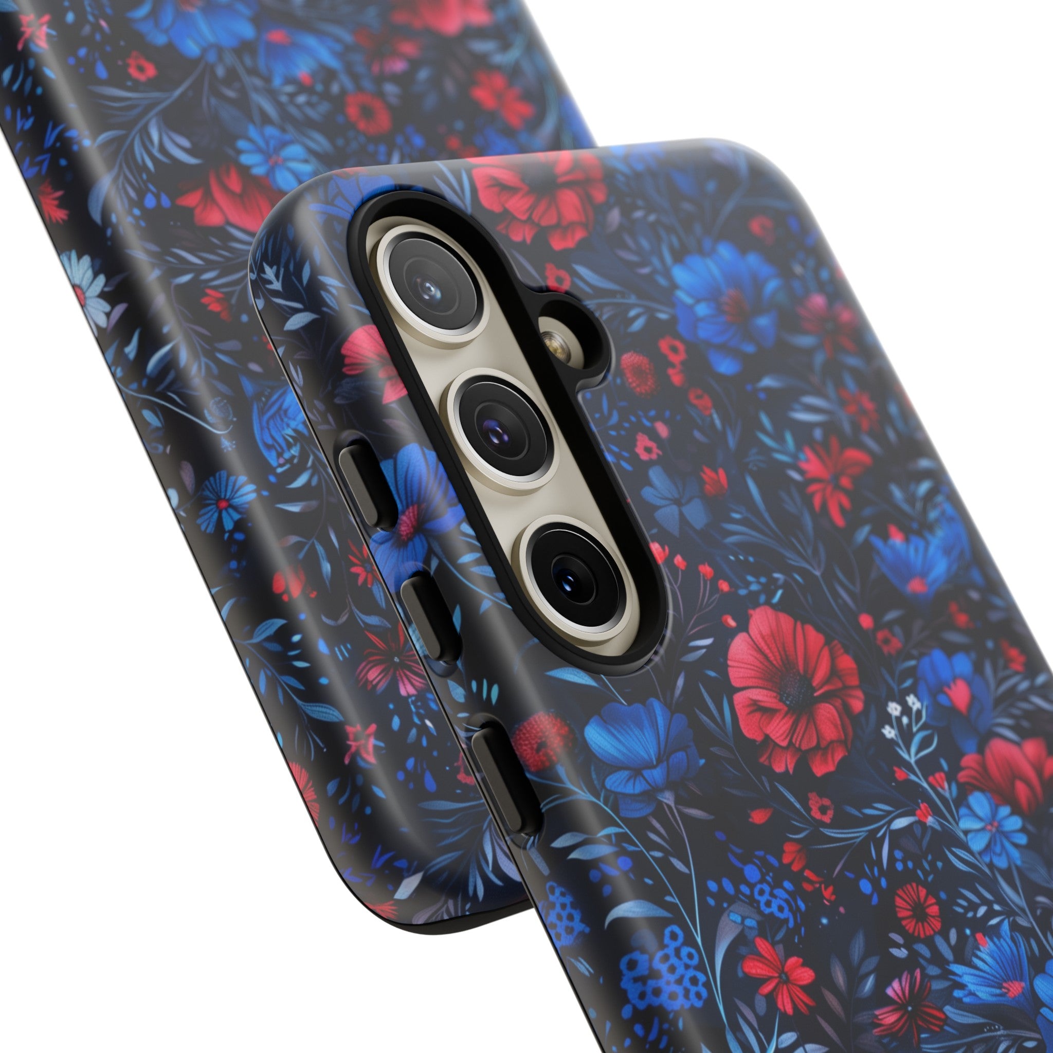 Blue Red Flower Garden Tough Case