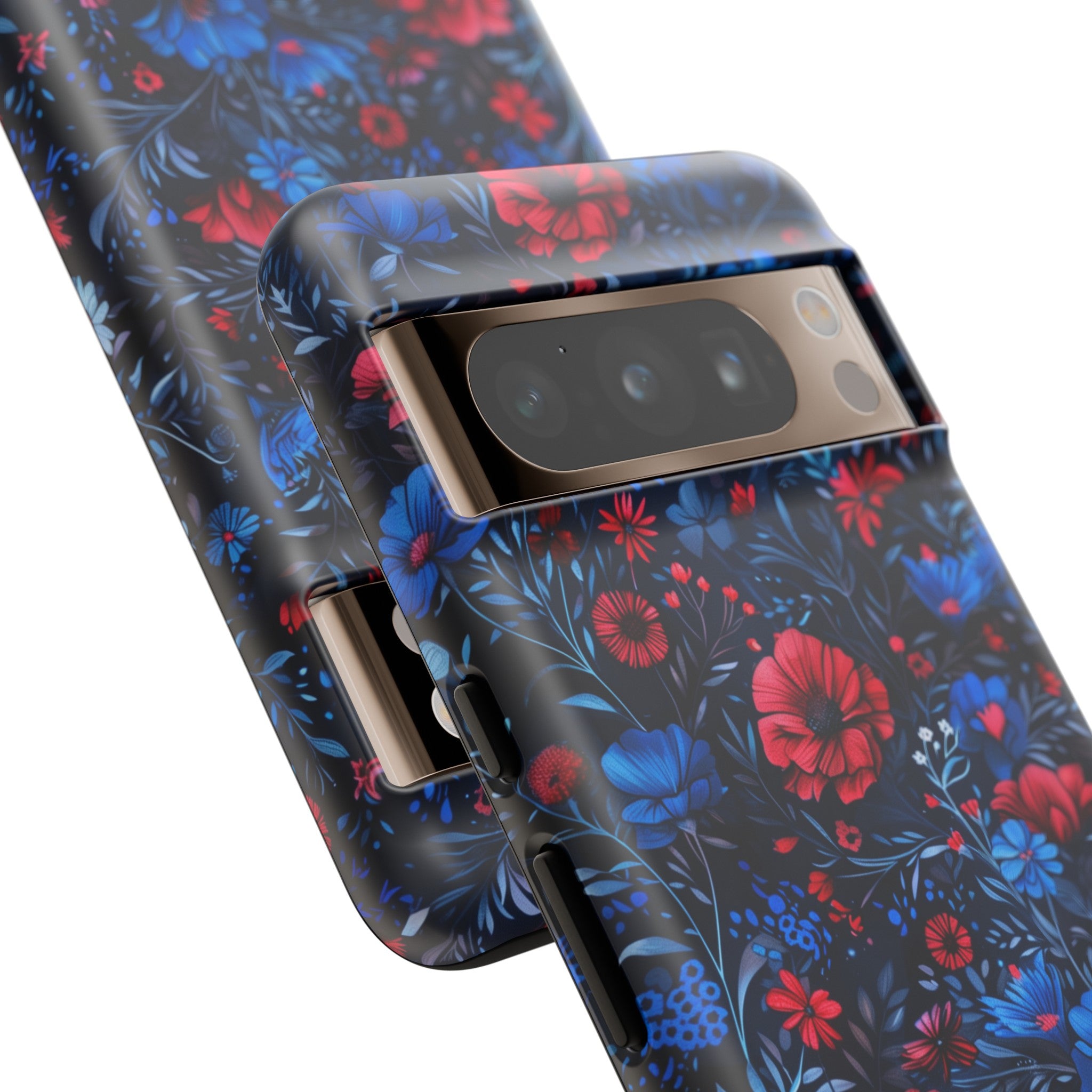 Blue Red Flower Garden Tough Case