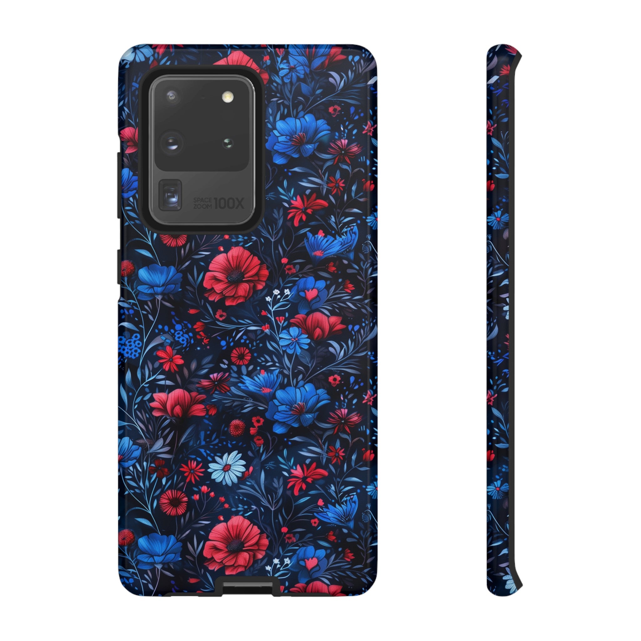 Blue Red Flower Garden Tough Case