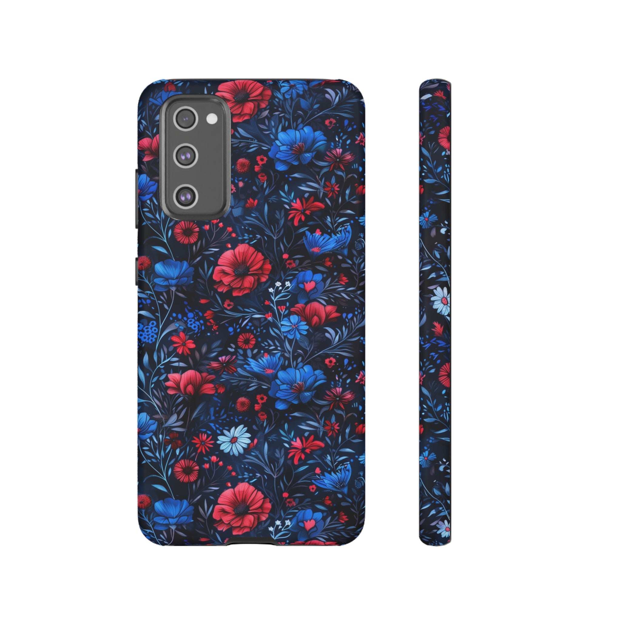 Blue Red Flower Garden Tough Case