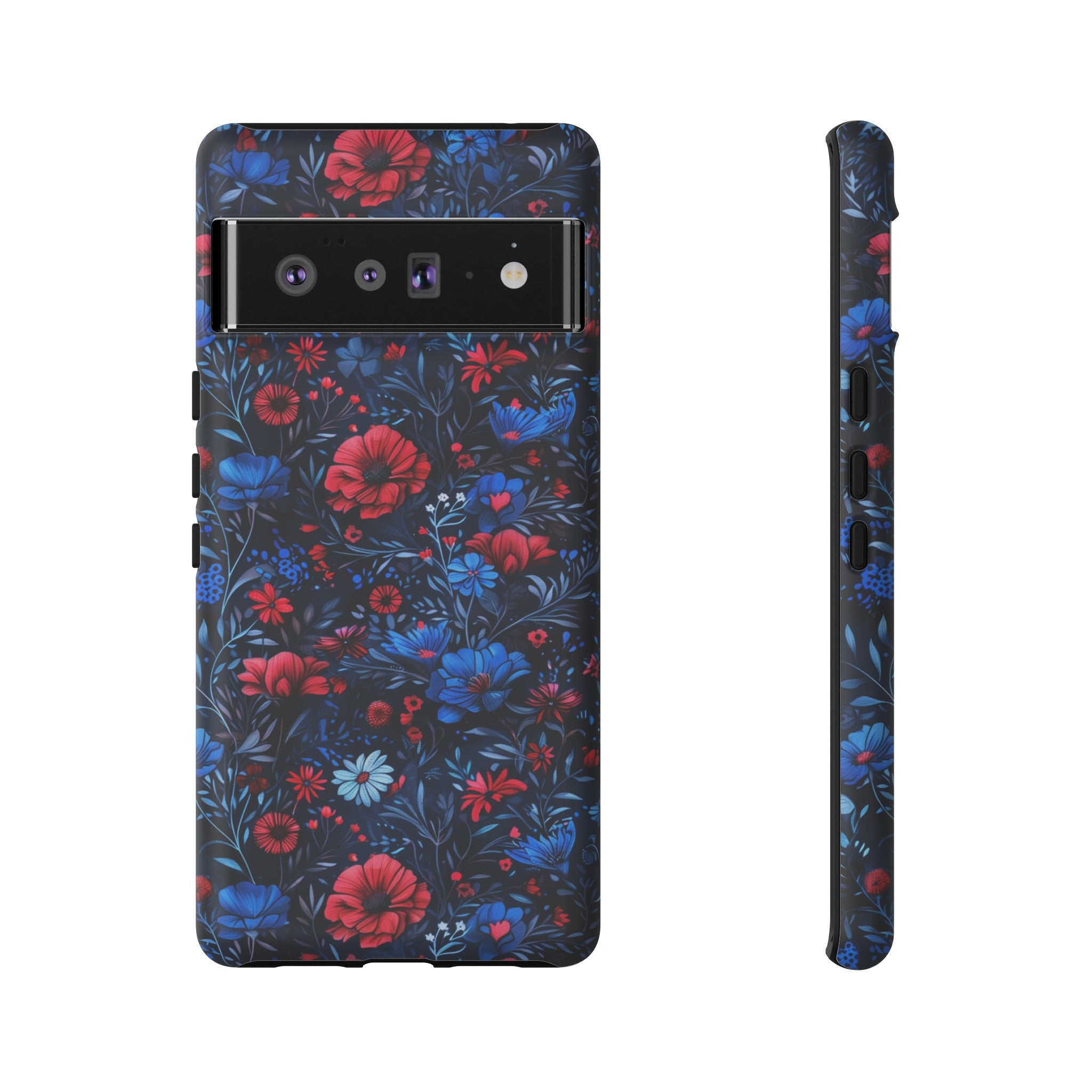 Blue Red Flower Garden Tough Case