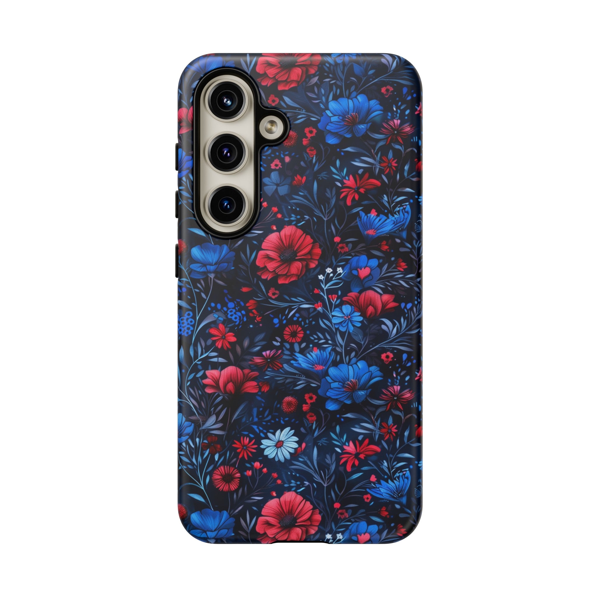 Blue Red Flower Garden Tough Case