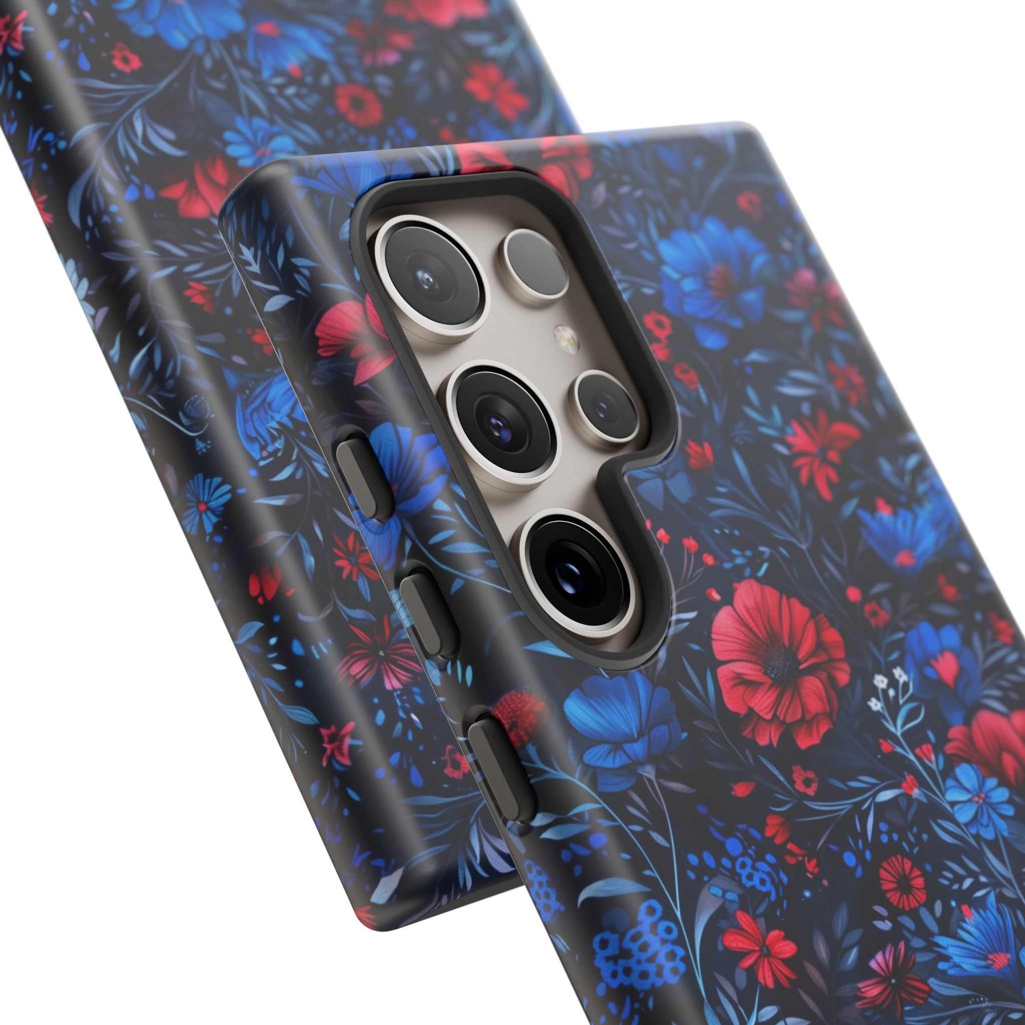 Blue Red Flower Garden Tough Case