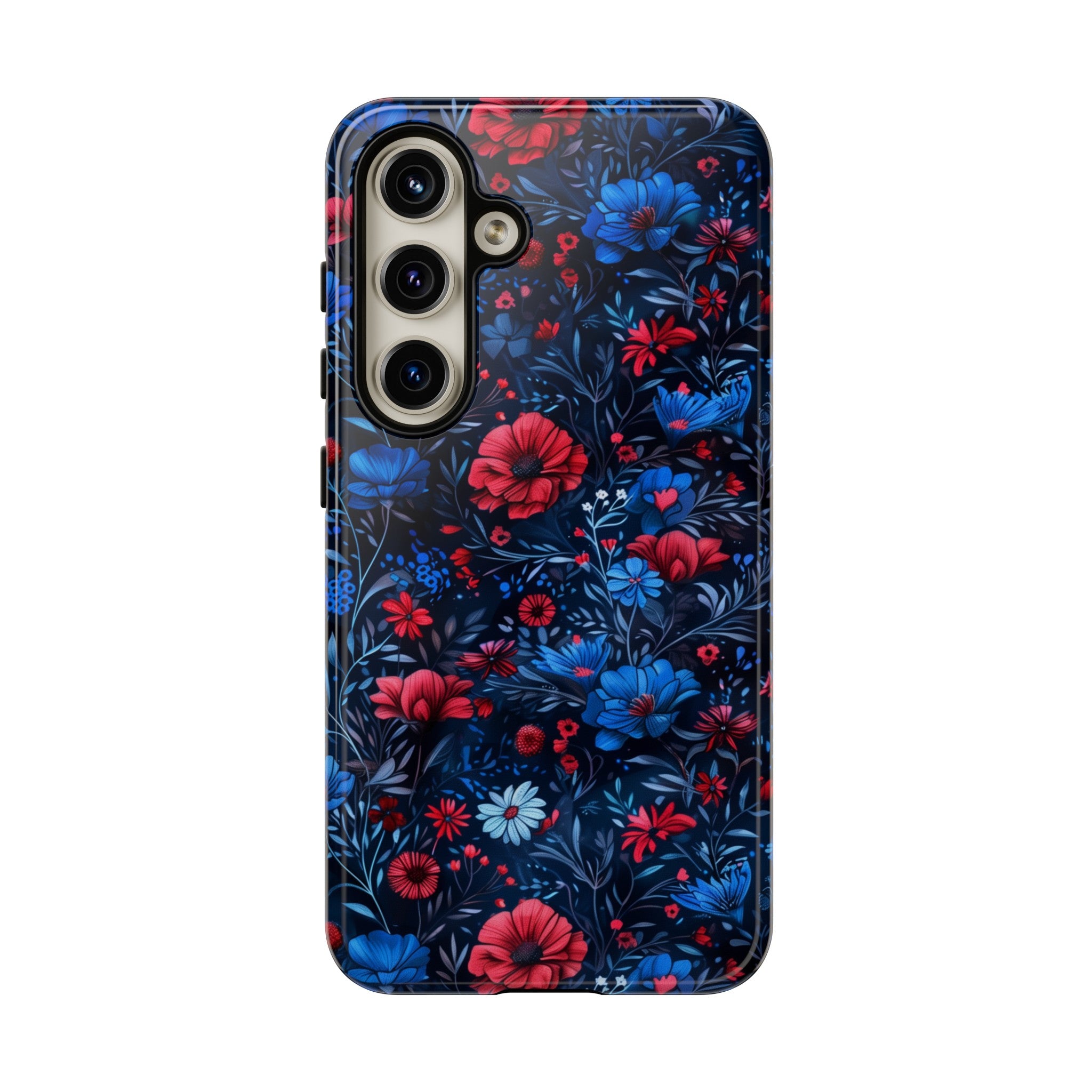 Blue Red Flower Garden Tough Case