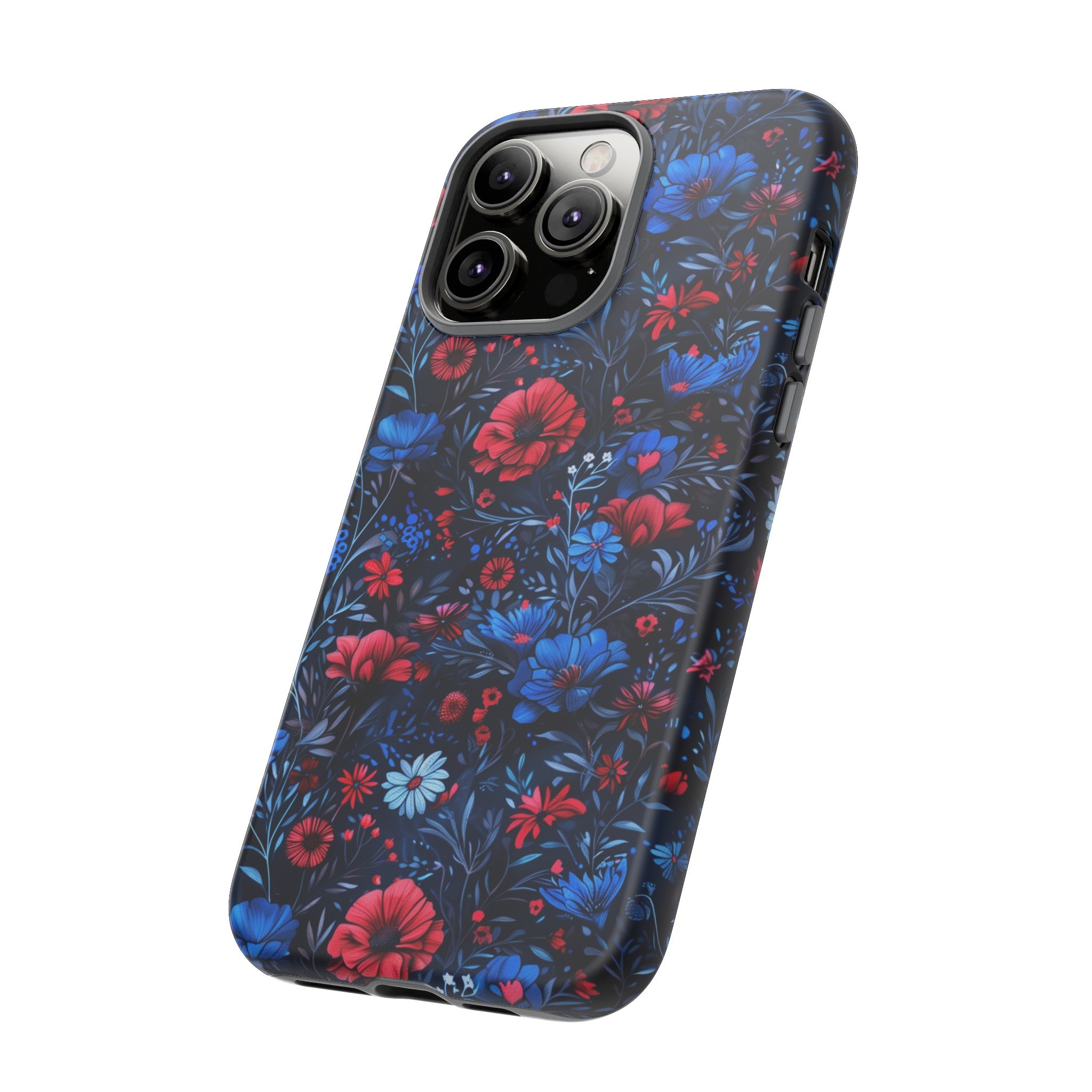 Blue Red Flower Garden Tough Case