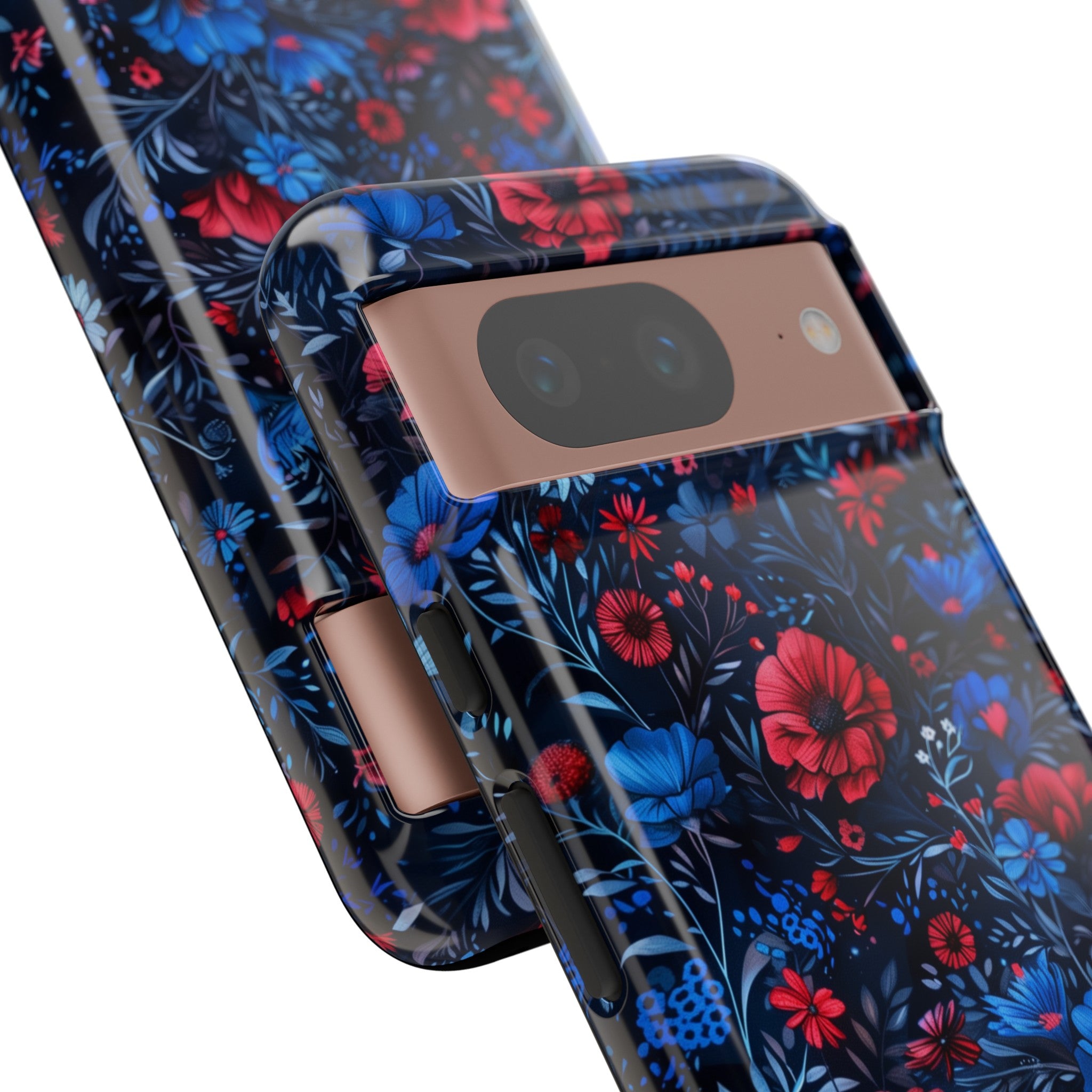 Blue Red Flower Garden Tough Case