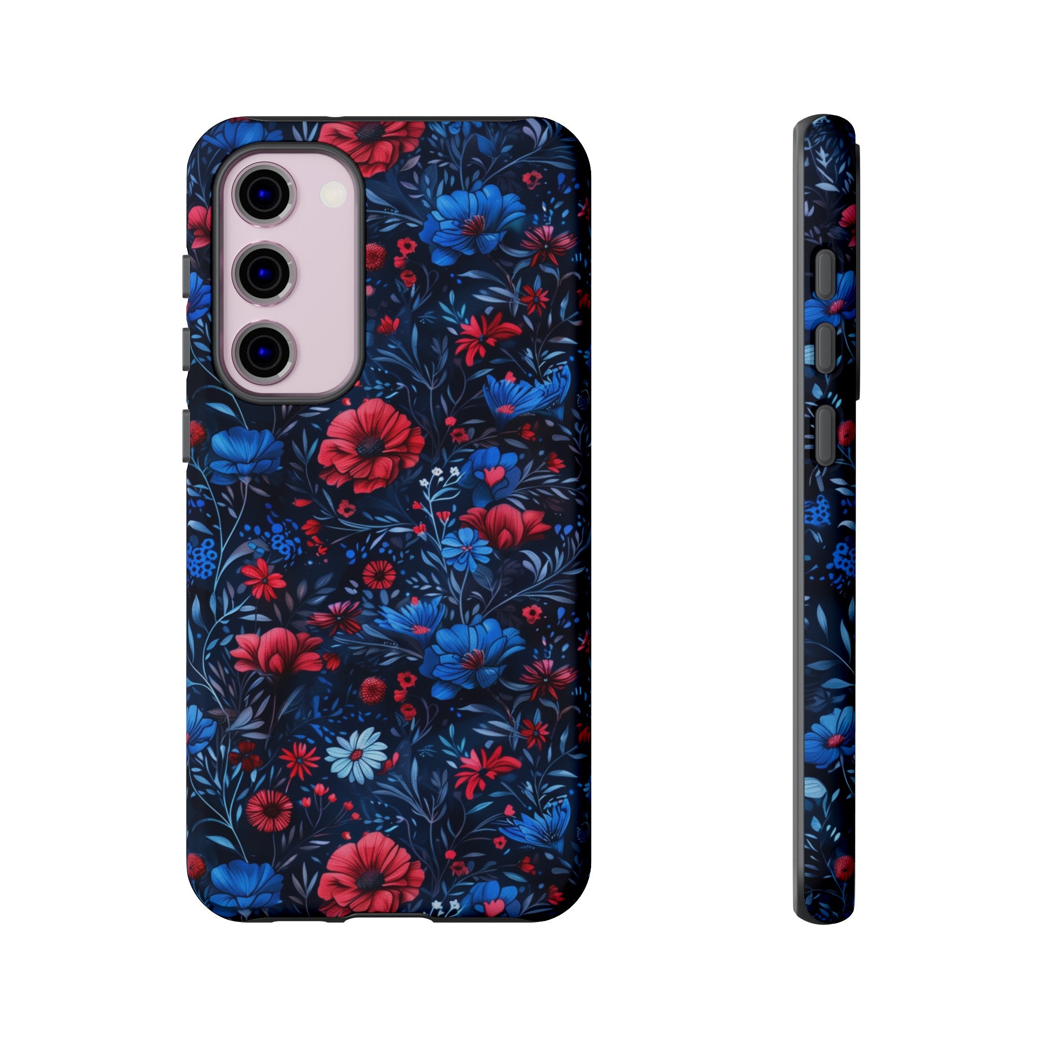 Blue Red Flower Garden Tough Case