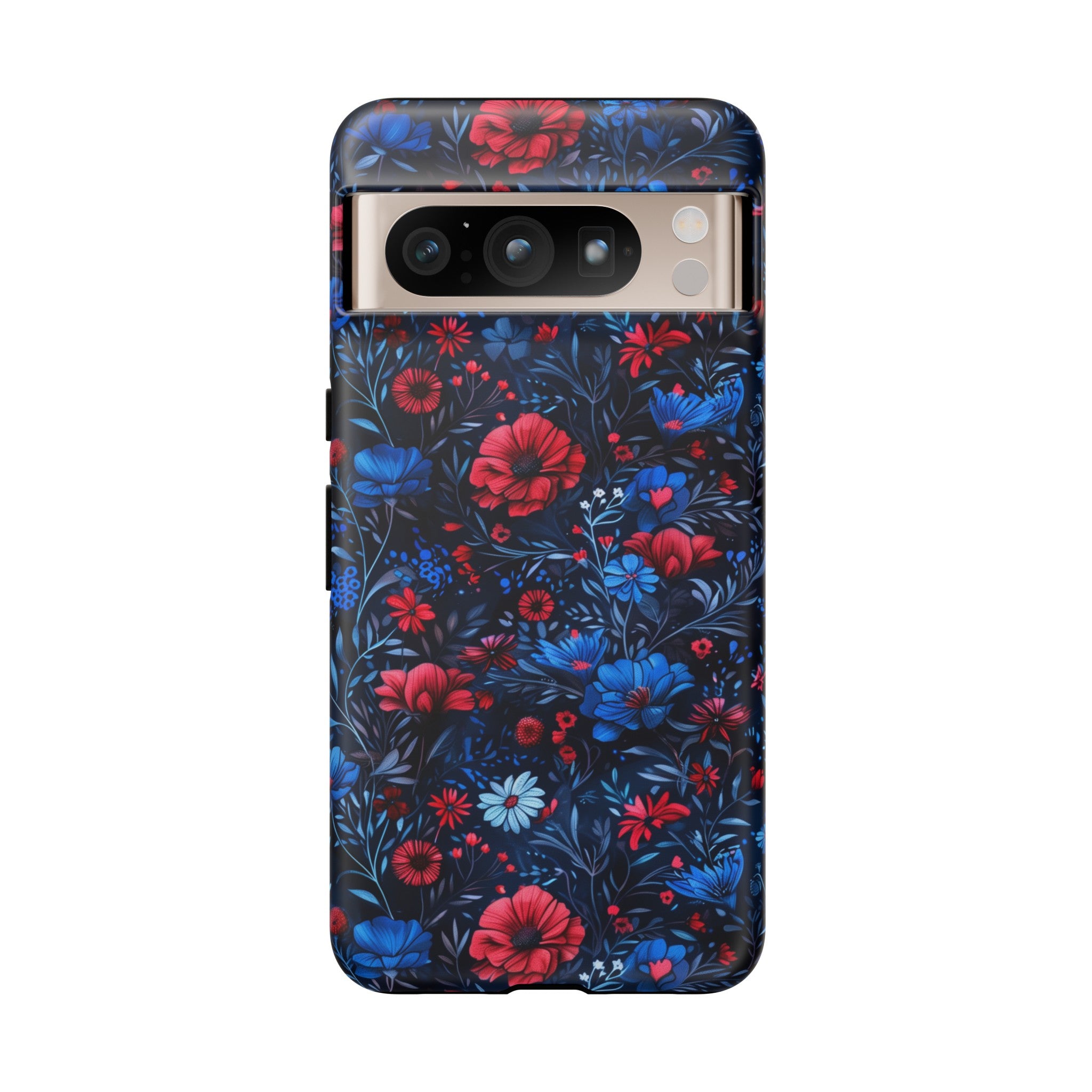 Blue Red Flower Garden Tough Case