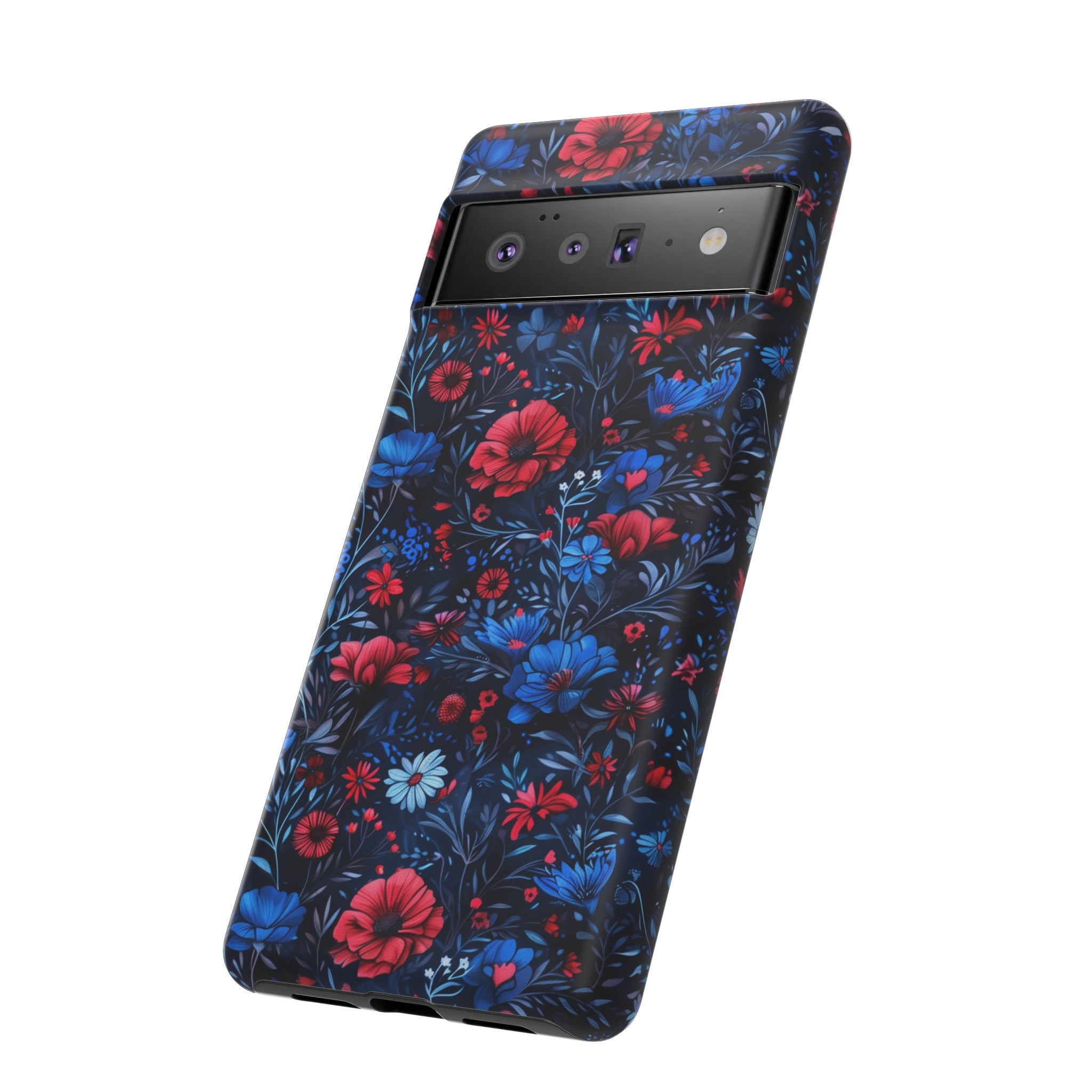 Blue Red Flower Garden Tough Case