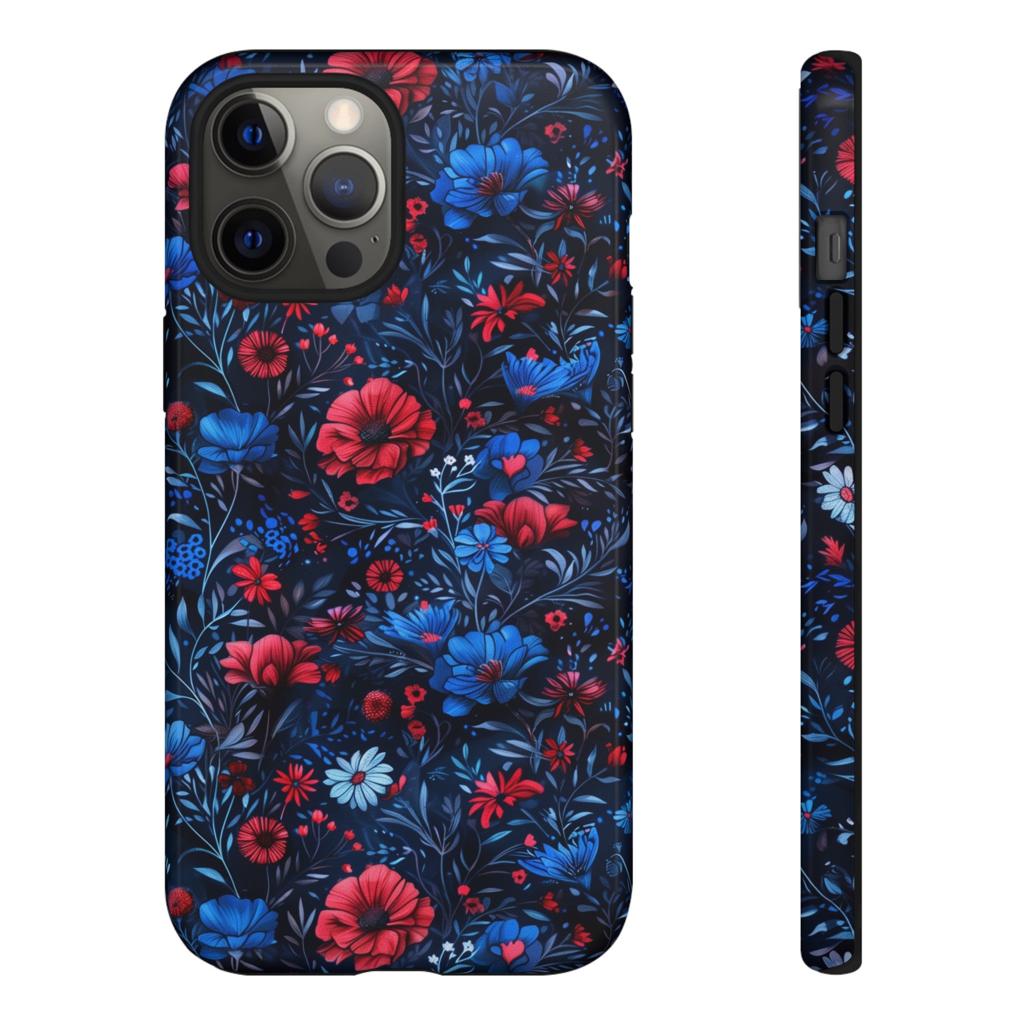 Blue Red Flower Garden Tough Case