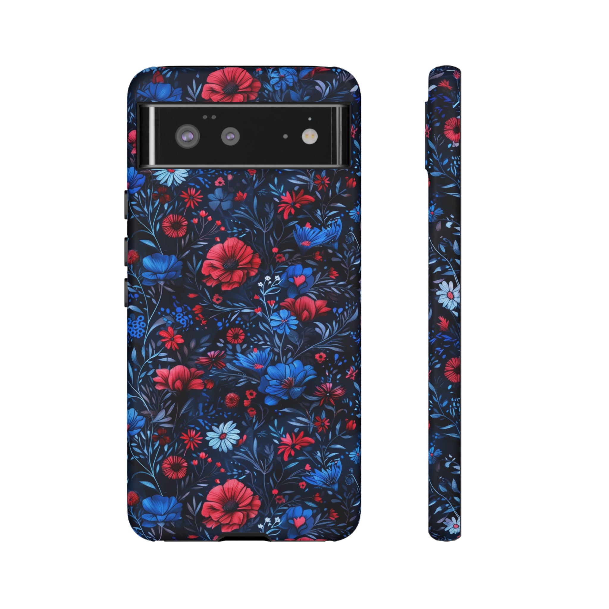 Blue Red Flower Garden Tough Case