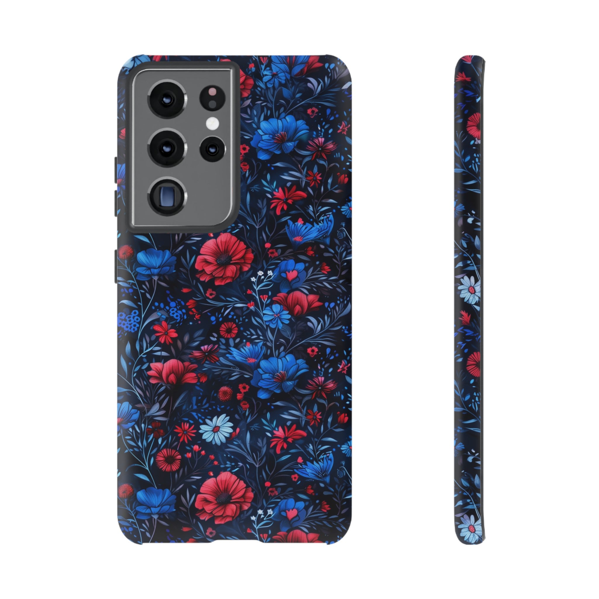 Blue Red Flower Garden Tough Case